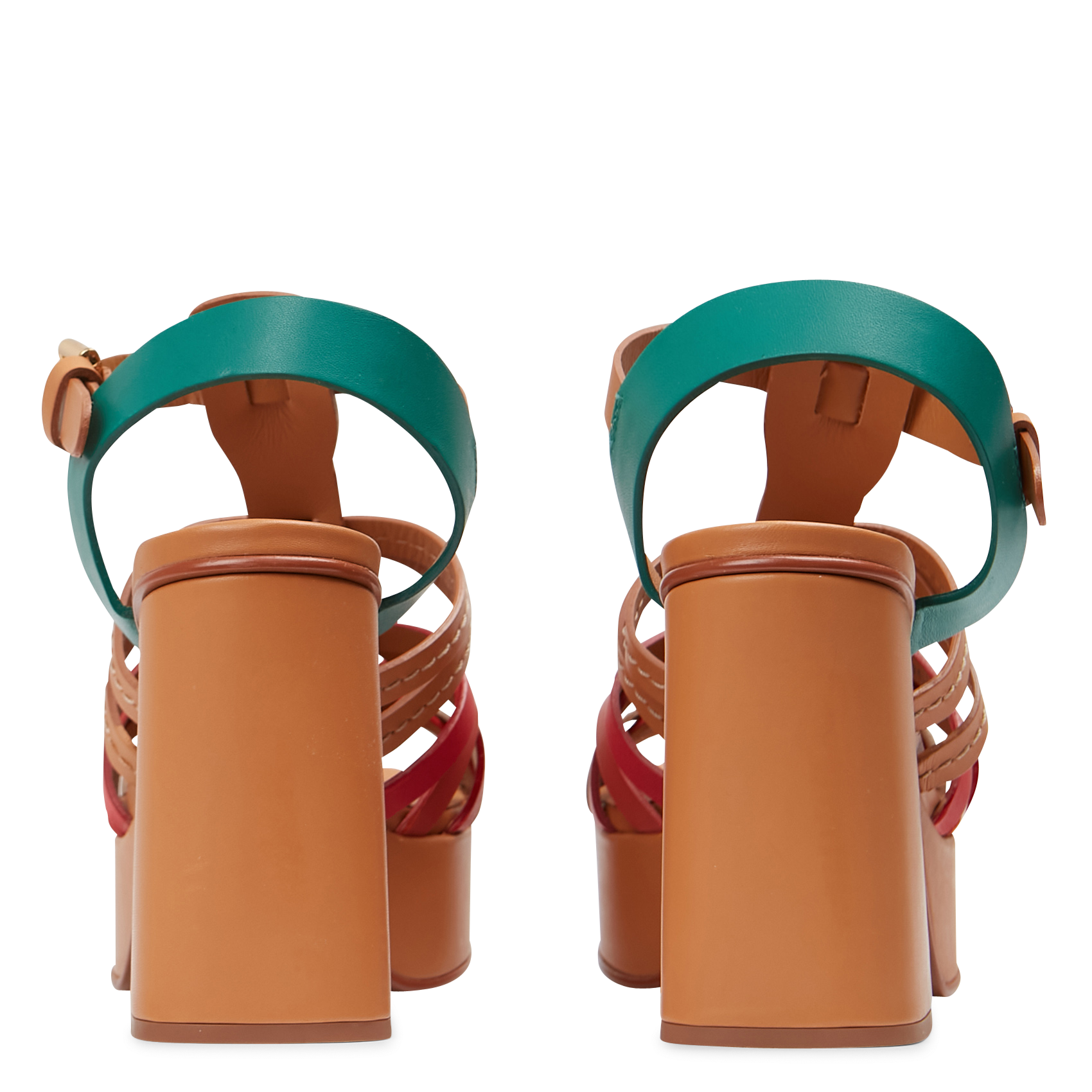 Heeled leather sandals SEE BY CHLOE Brown