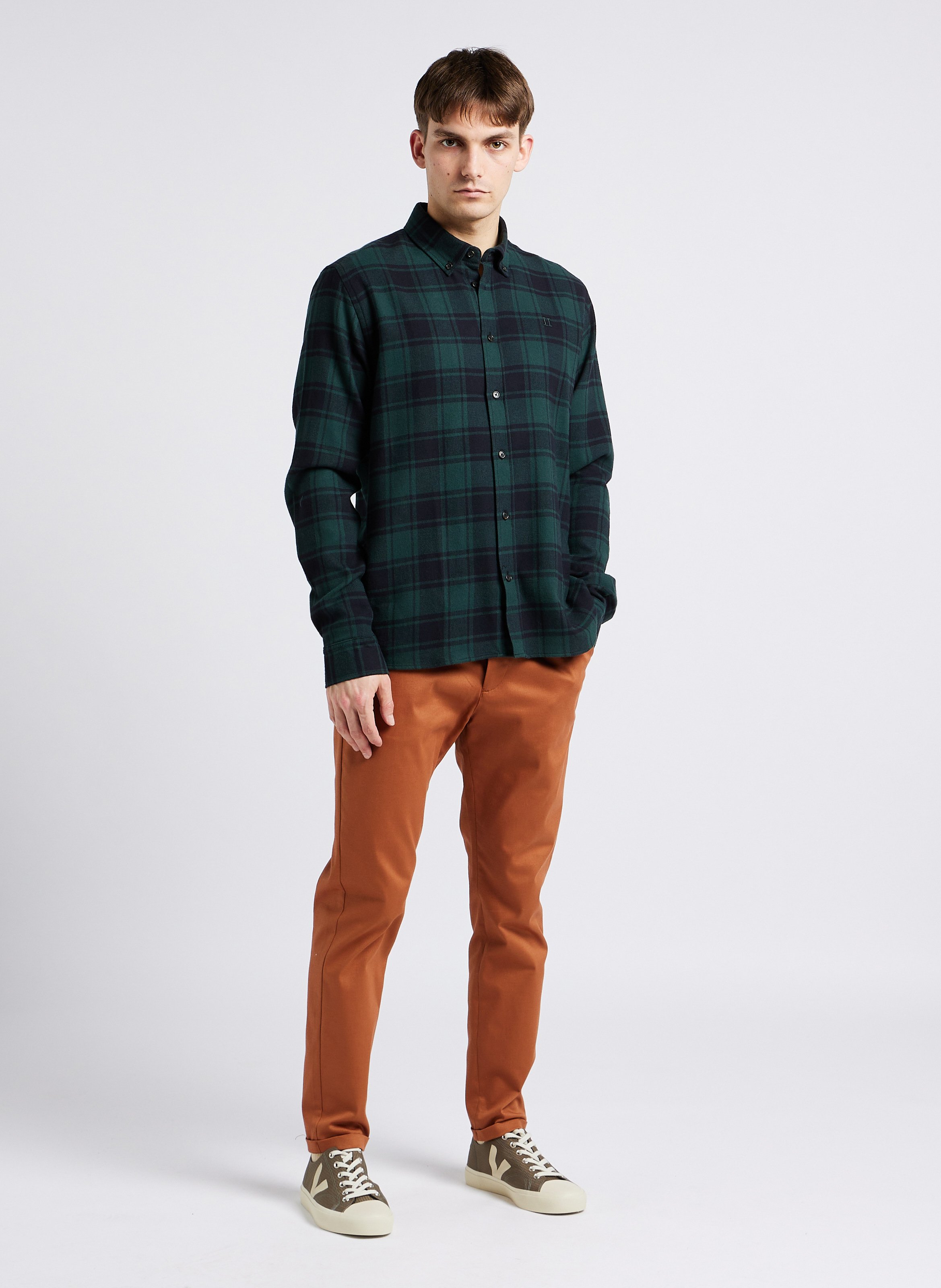 Straight cotton shirt with classic collar LES DEUX Multicolored