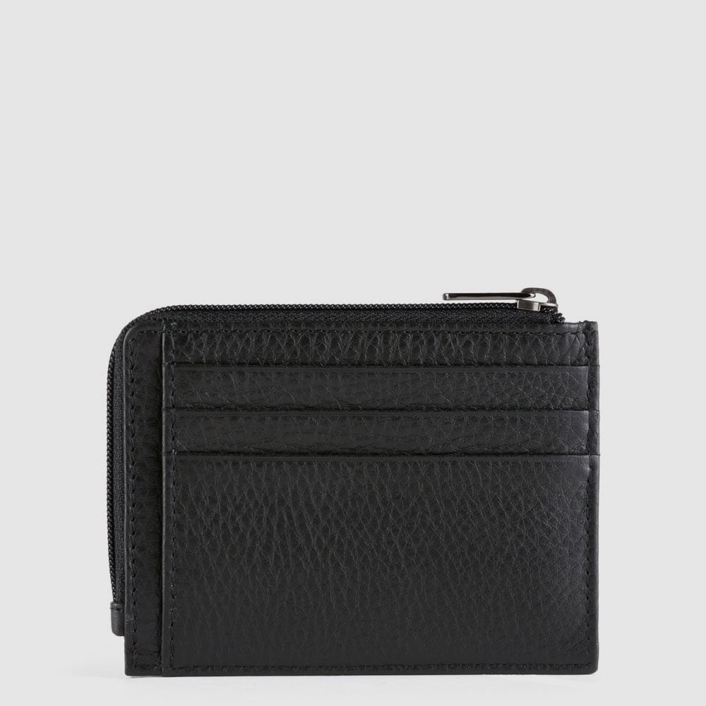 Leather coin purse PIQUADRO Black