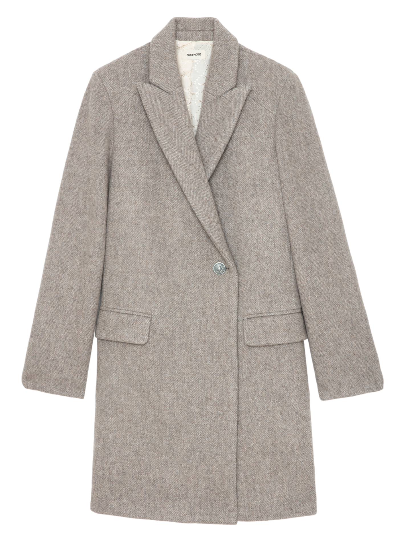 Manteau droit en laine recyclée  ZADIG&VOLTAIRE Beige