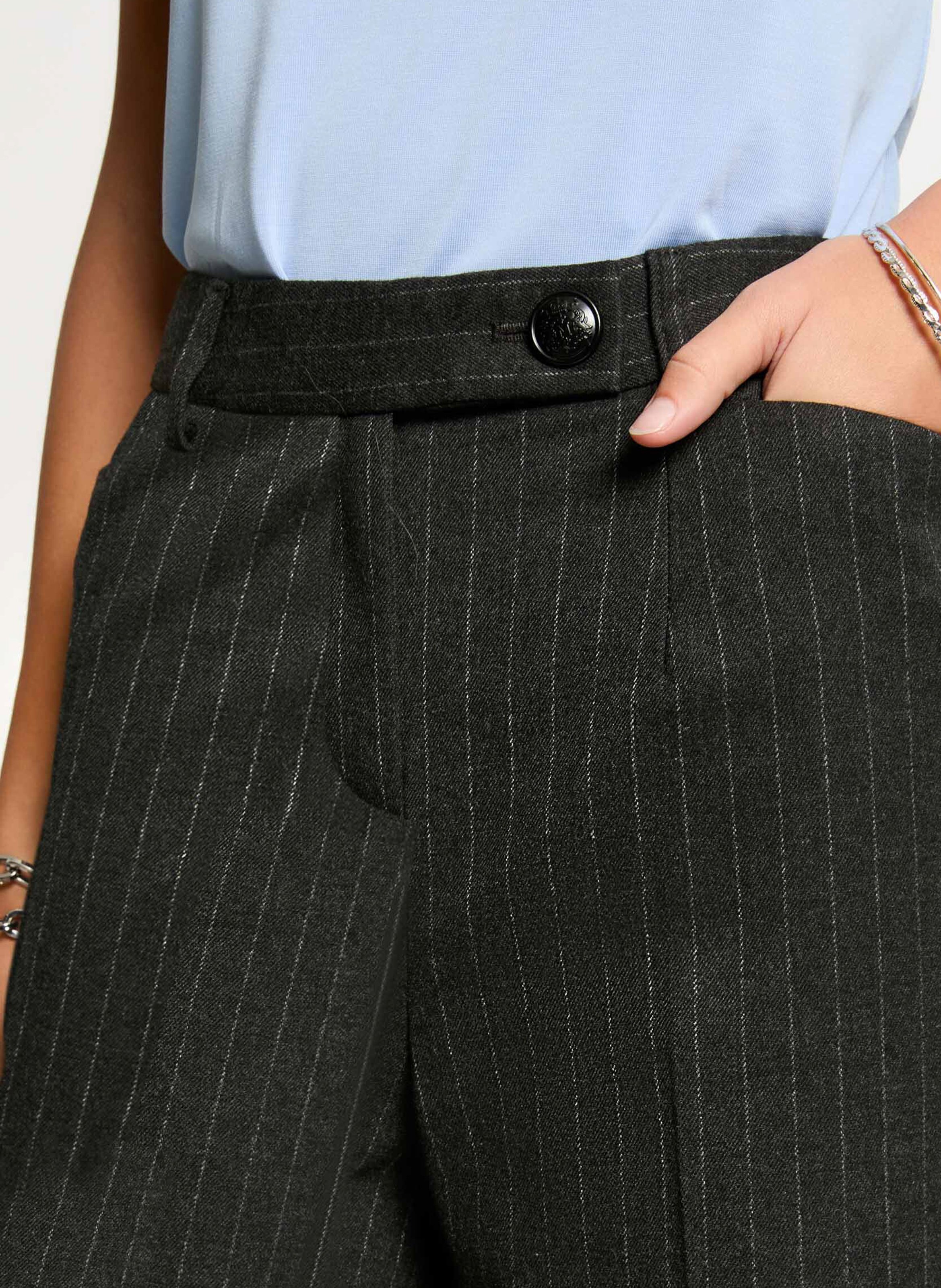 Pantalon large rayé MORGAN Gris