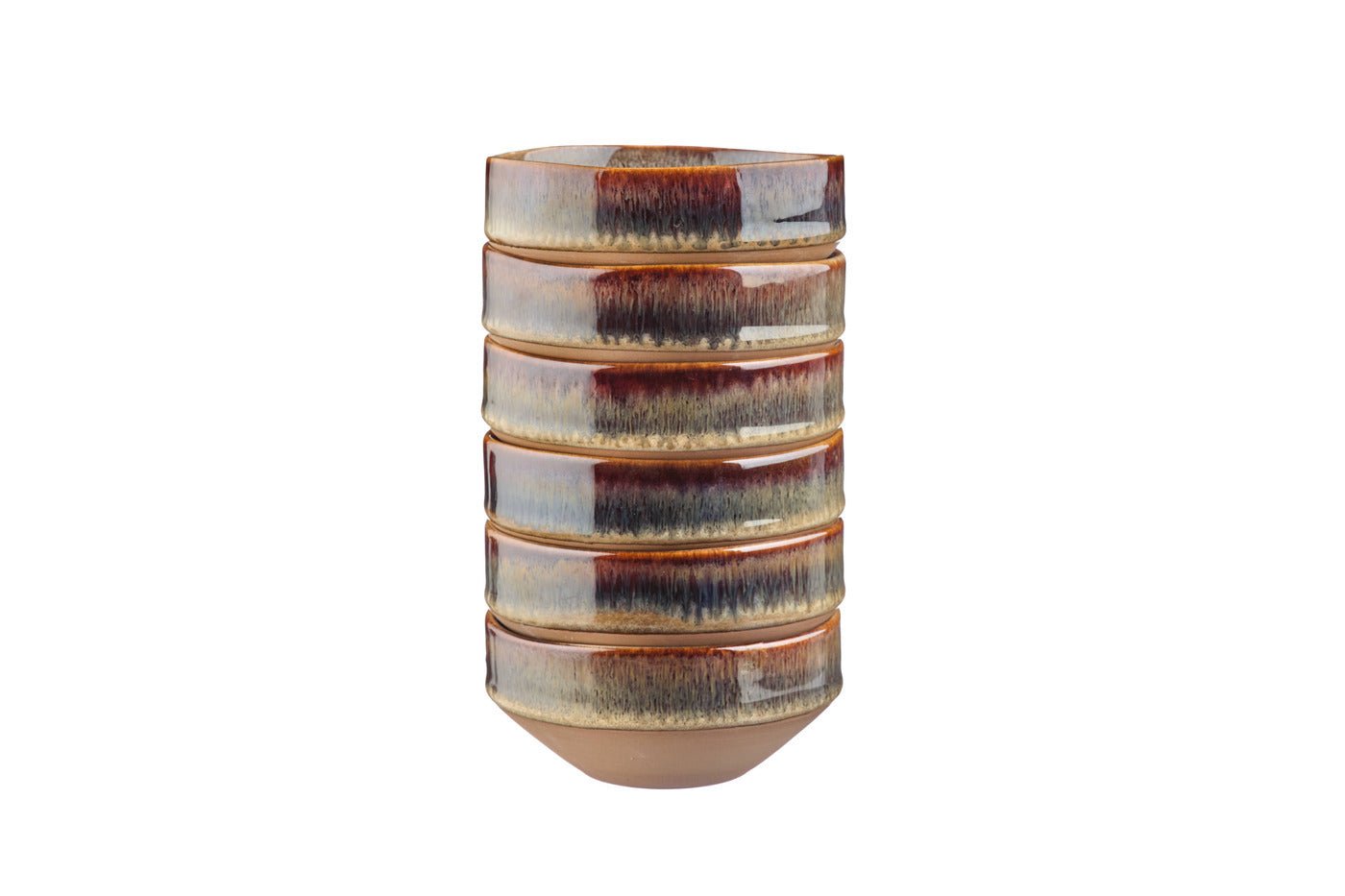 Stoneware bowl - 6 pieces BJORN Brown