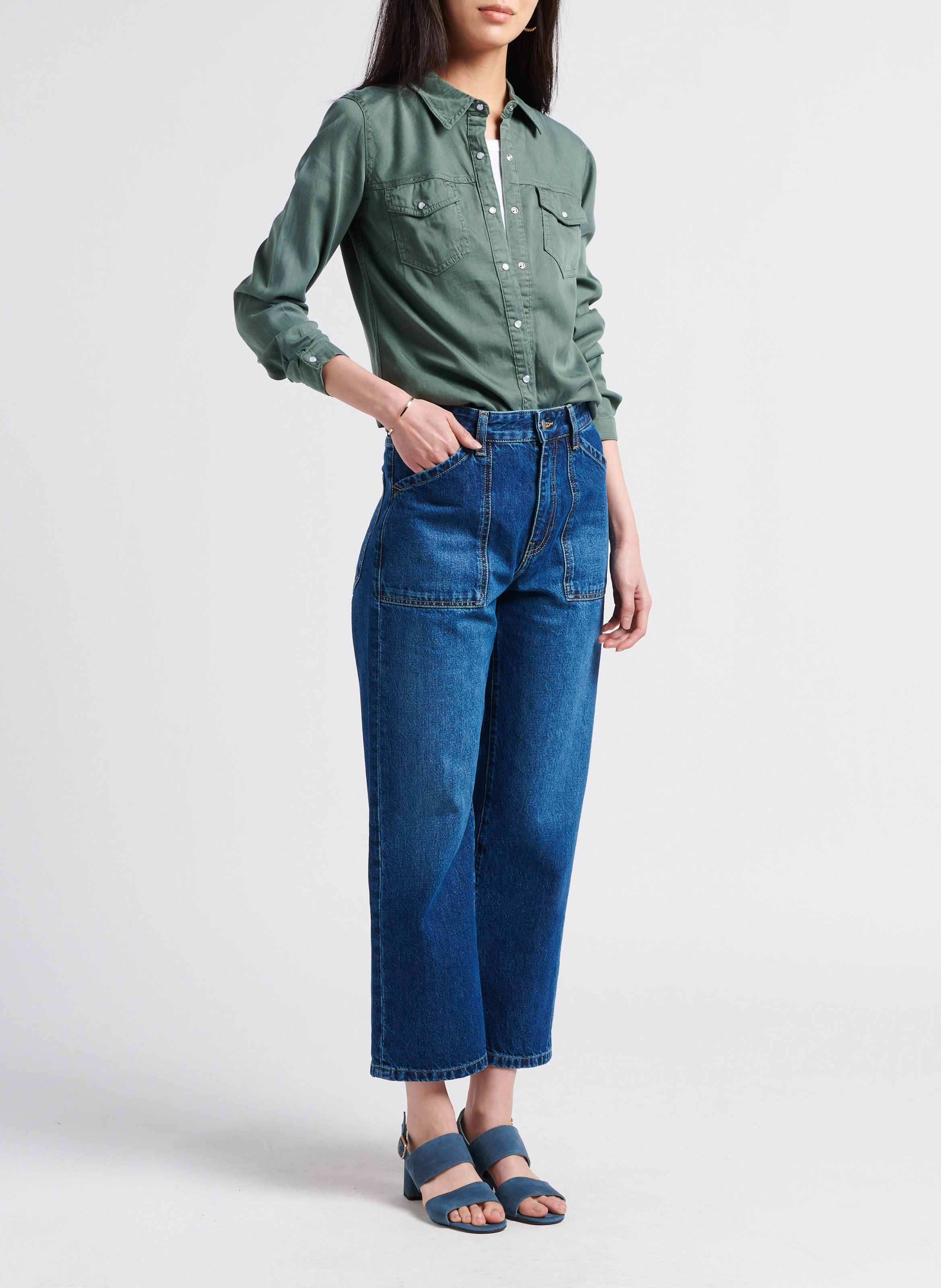 Straight Cut Jeans aus Baumwolle ACQUAVERDE Bleached Jeans