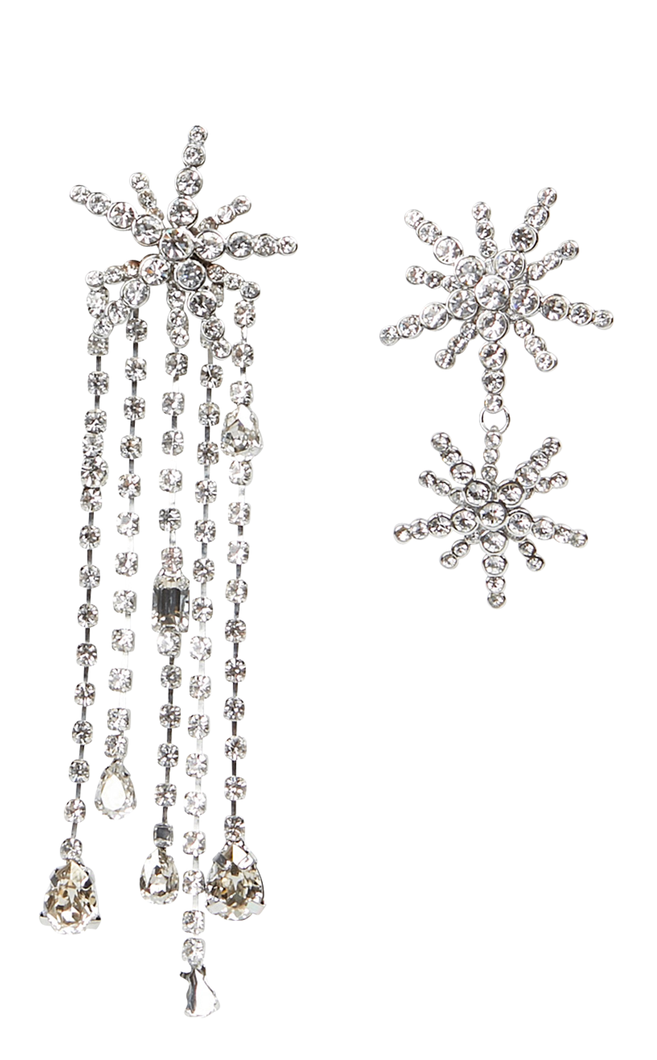 Boucles d'oreille étoile asymétriques pendantes MAJE Argent