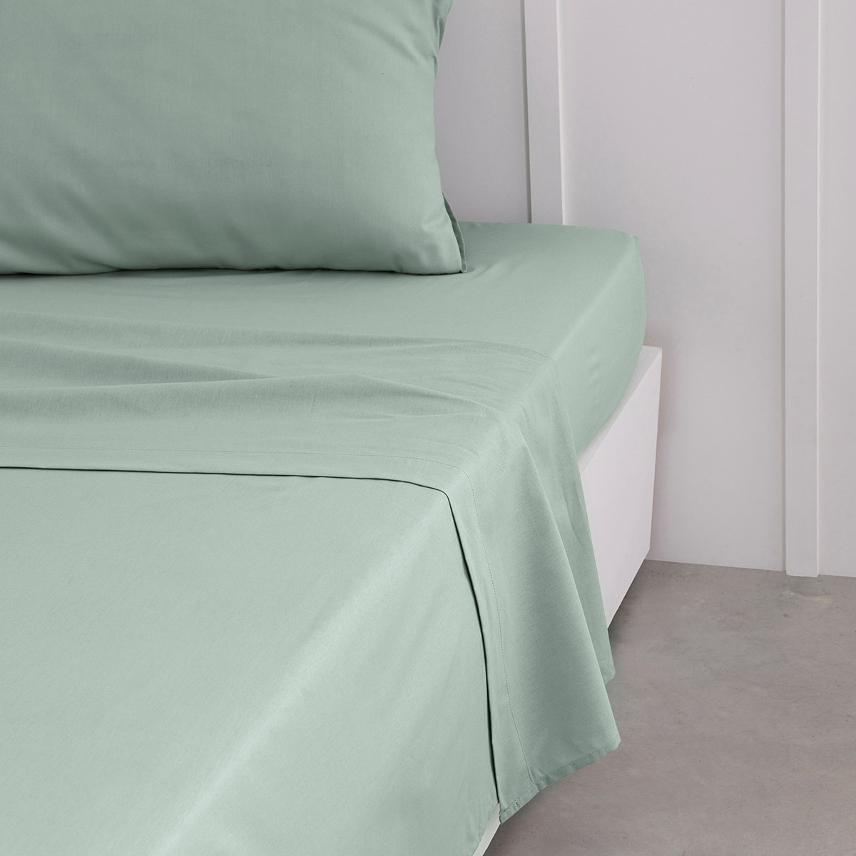 Flat sheet for bed in plain cotton TODAY LINGE DE MAISON Green