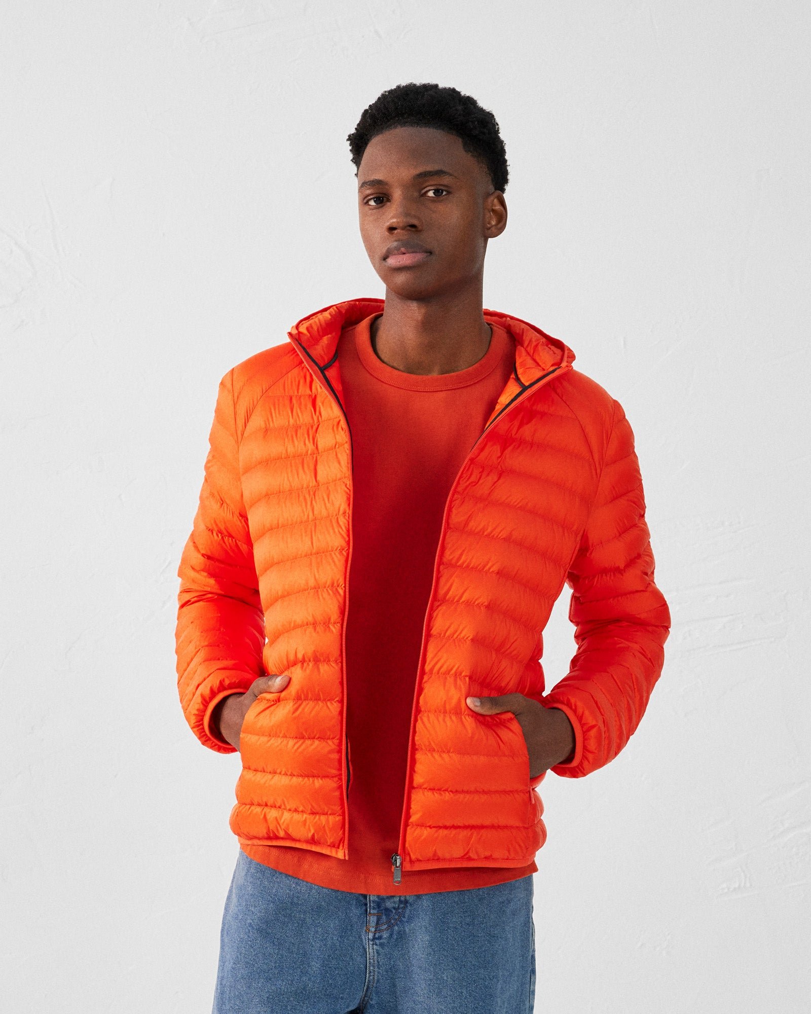 Lightweight hooded puffer jacket nico JOTT Red