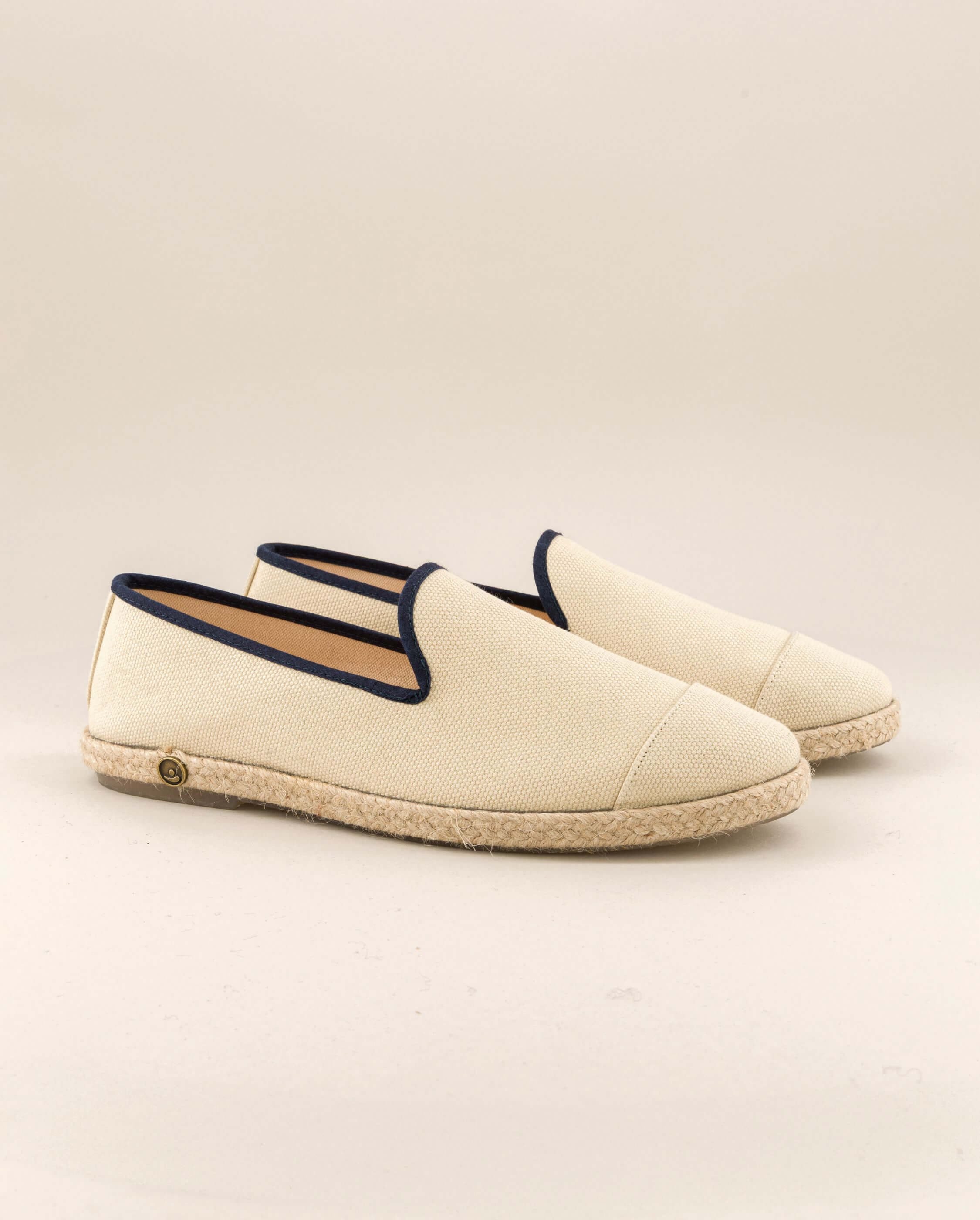 Men's cotton espadrilles, beige navy ANGARDE Beige
