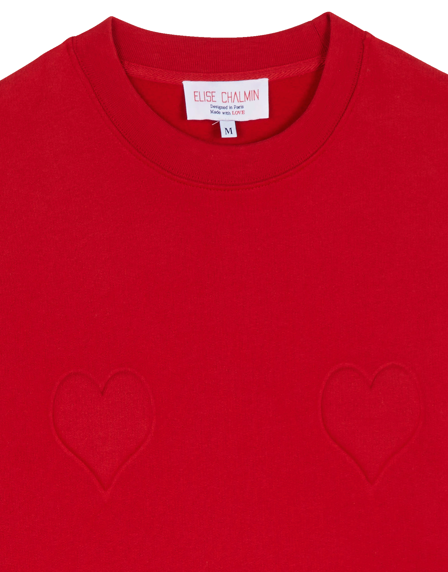 Sweat col rond en coton ELISE CHALMIN Rouge