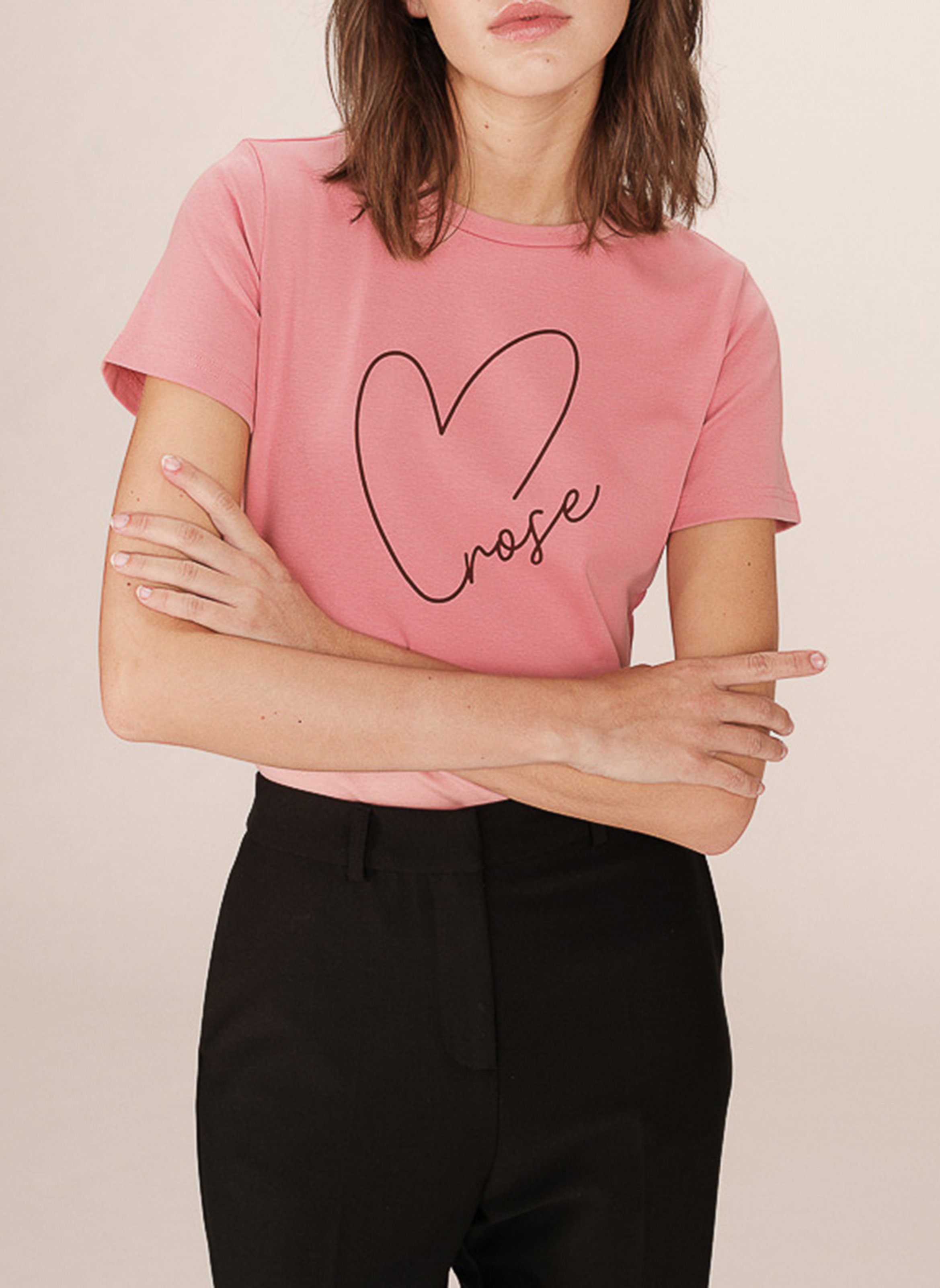 Basic cotton-mix T-shirt GRACE ET MILA Pink