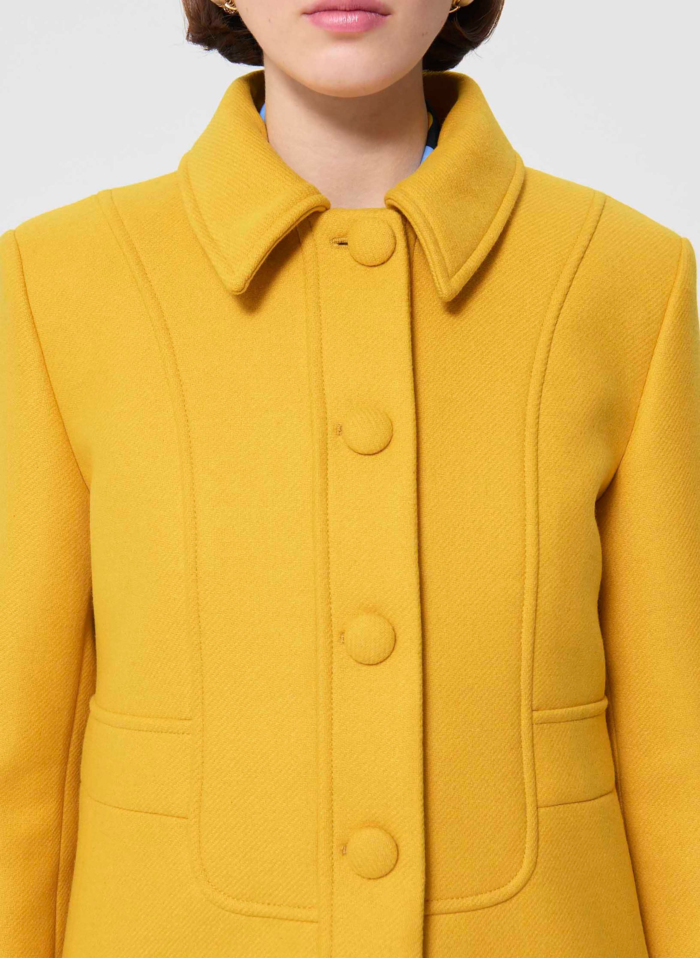Straight wool-blend coat with classic collar TARA JARMON Yellow