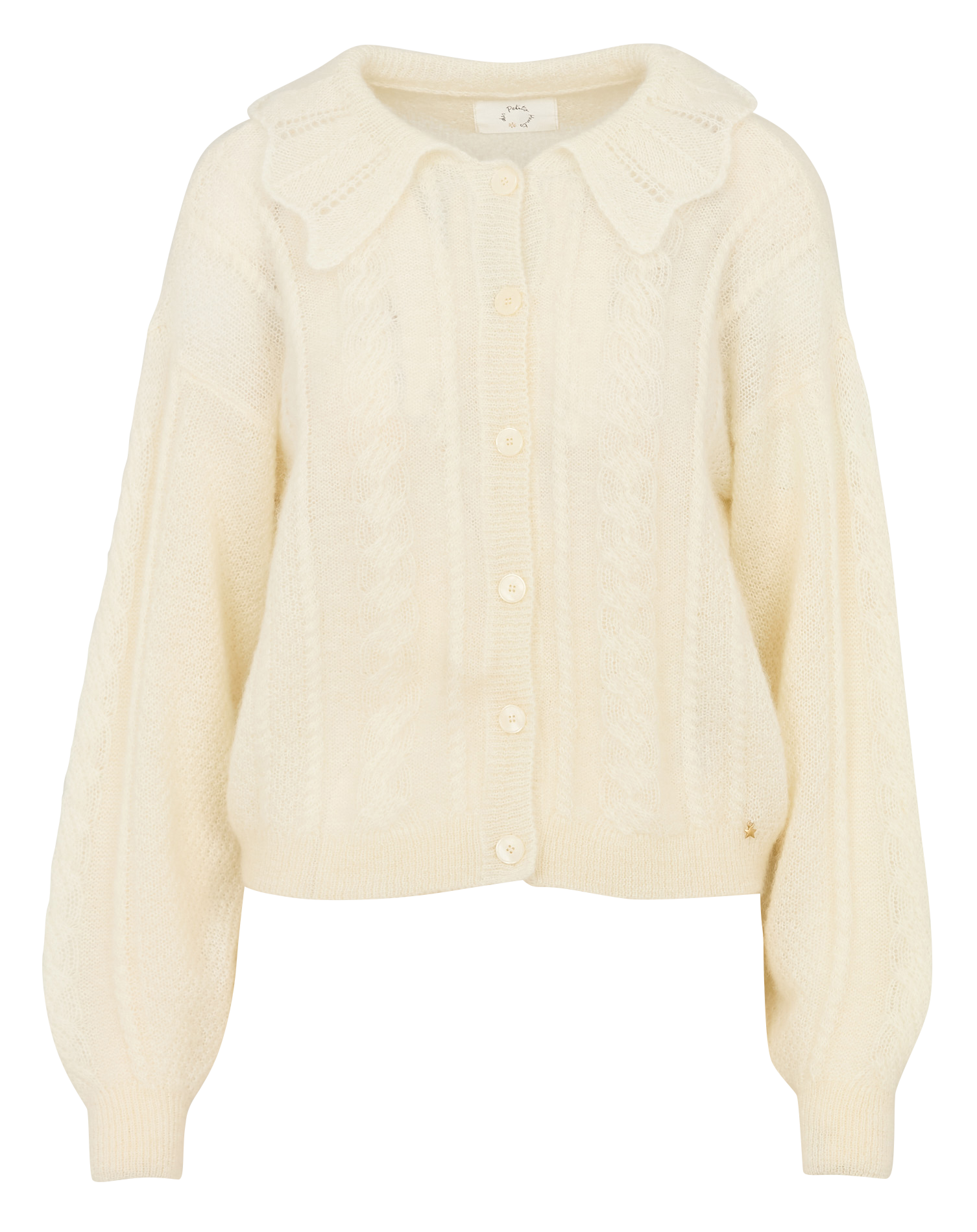 Recht gevlochten vest van gemengde wol DES PETITS HAUTS Beige