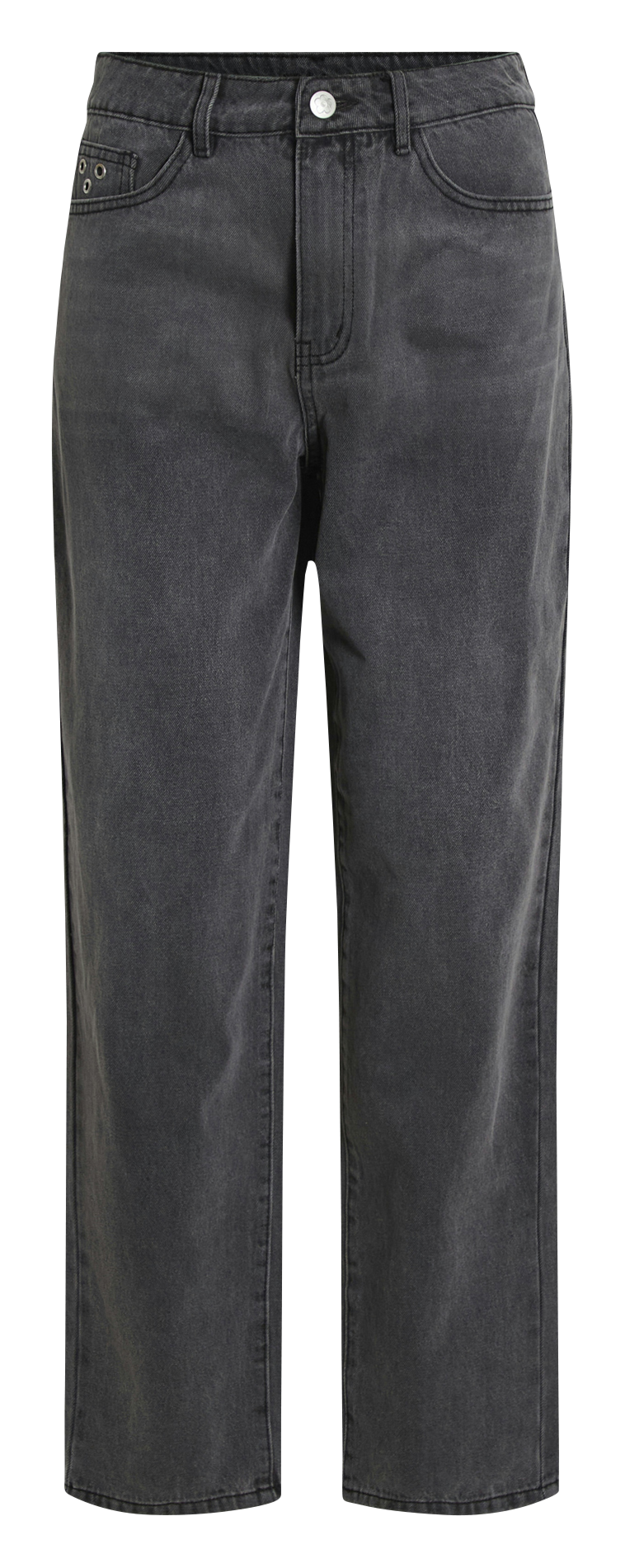 Jean droit en coton VILA Gris