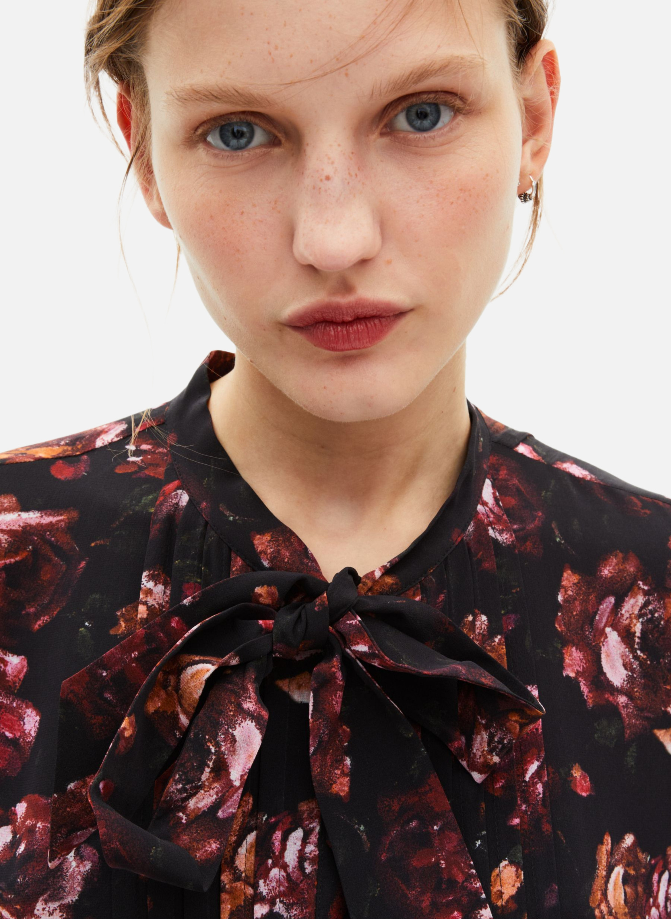 Short printed silk-blend dress THE KOOPLES Red