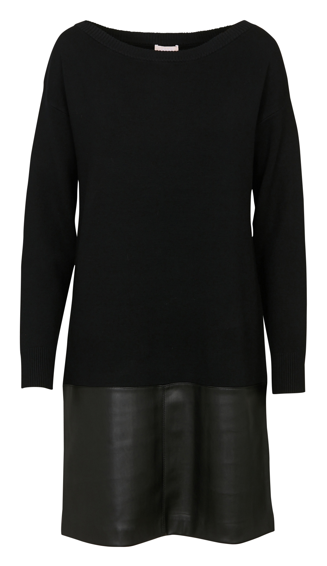 Kurzes Strickkleid mit U-Boot-Ausschnitt LIU JO Schwarz