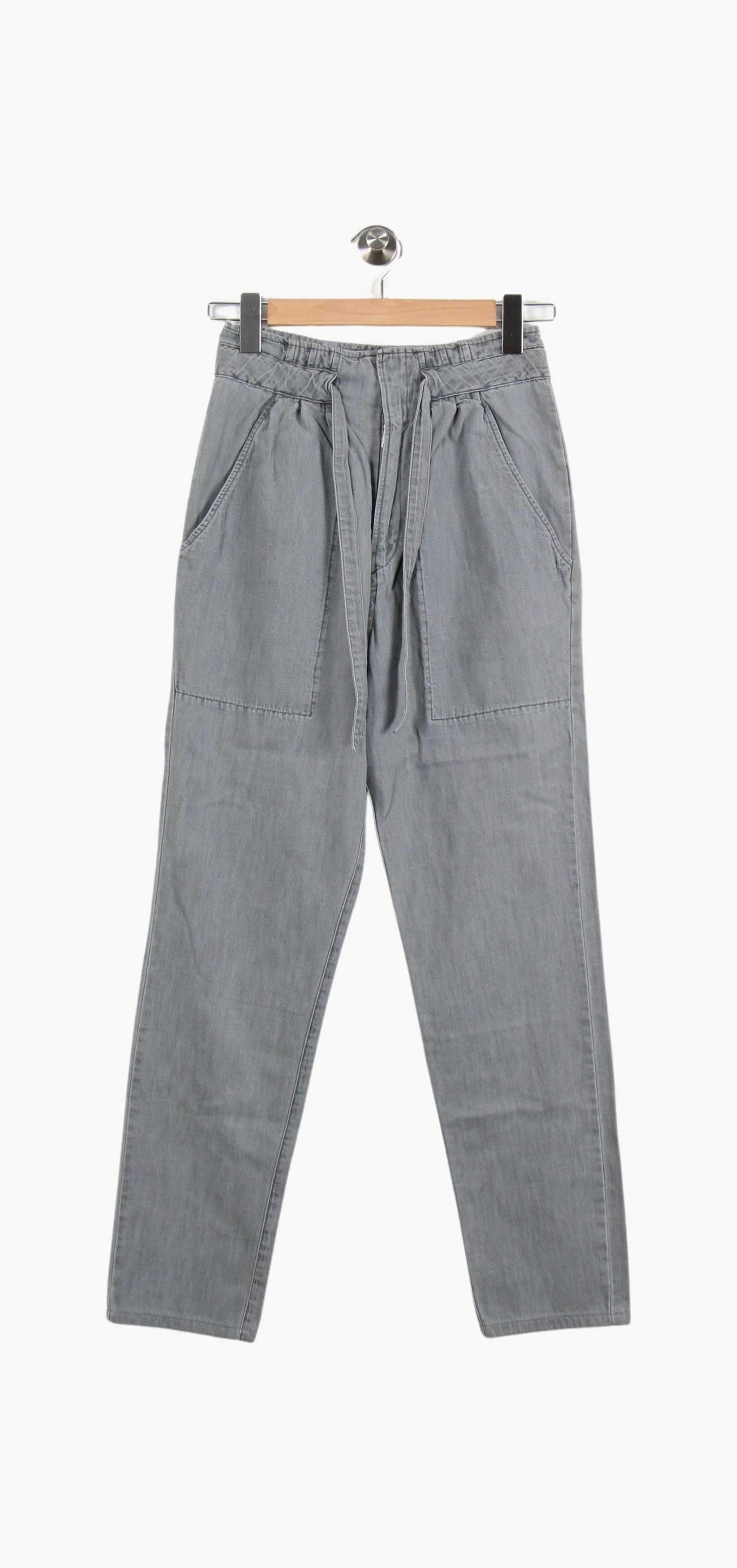 Cropped slim jeans with studs ISABEL MARANT ÉTOILE - SECONDE MAIN Grey