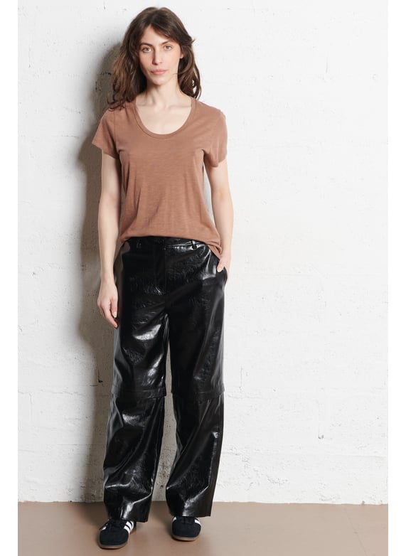 Wijde broek van imitatieleer - Look 3