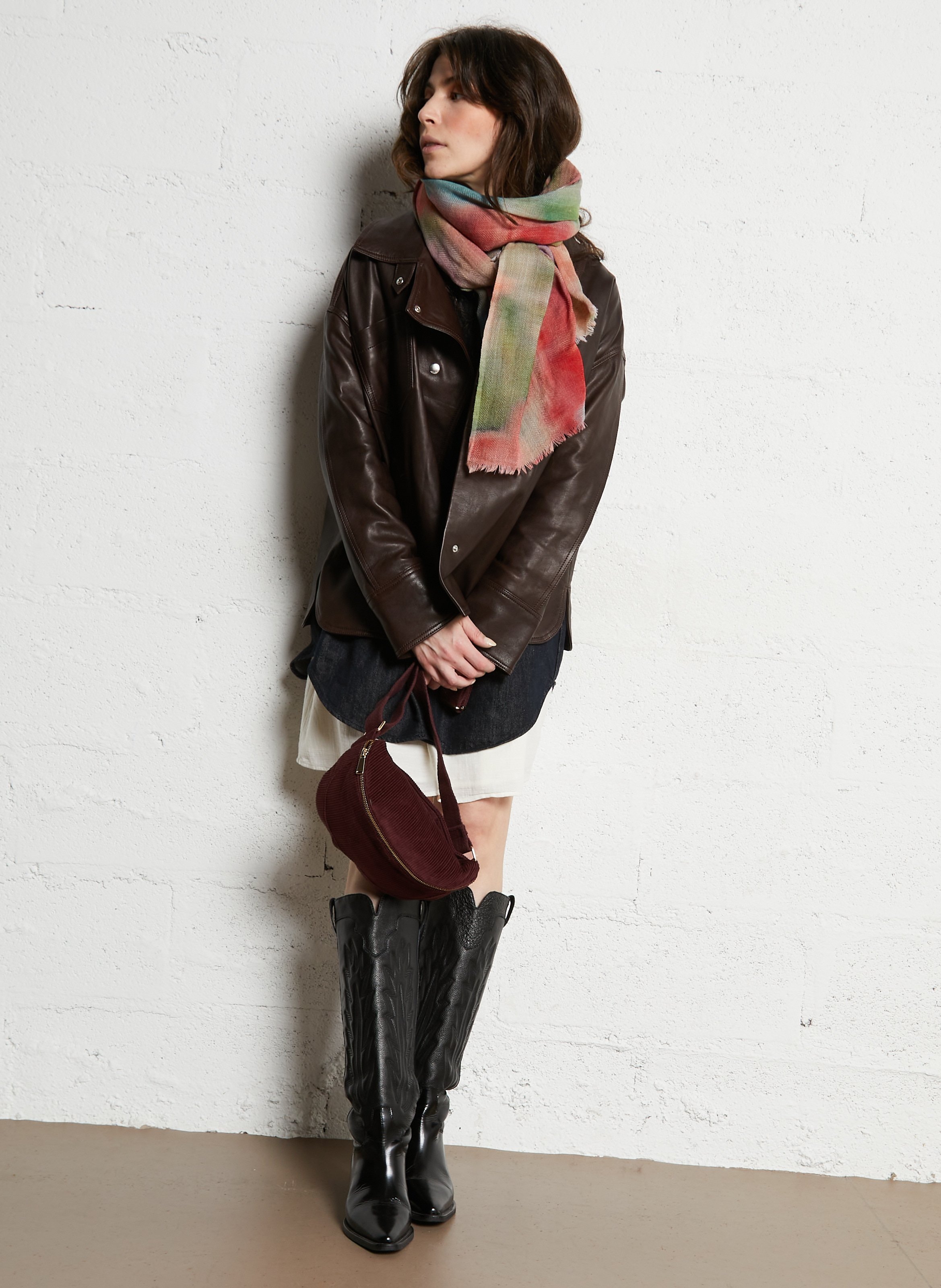 Sac banane en velours côtelé MAISON 123 Rouge