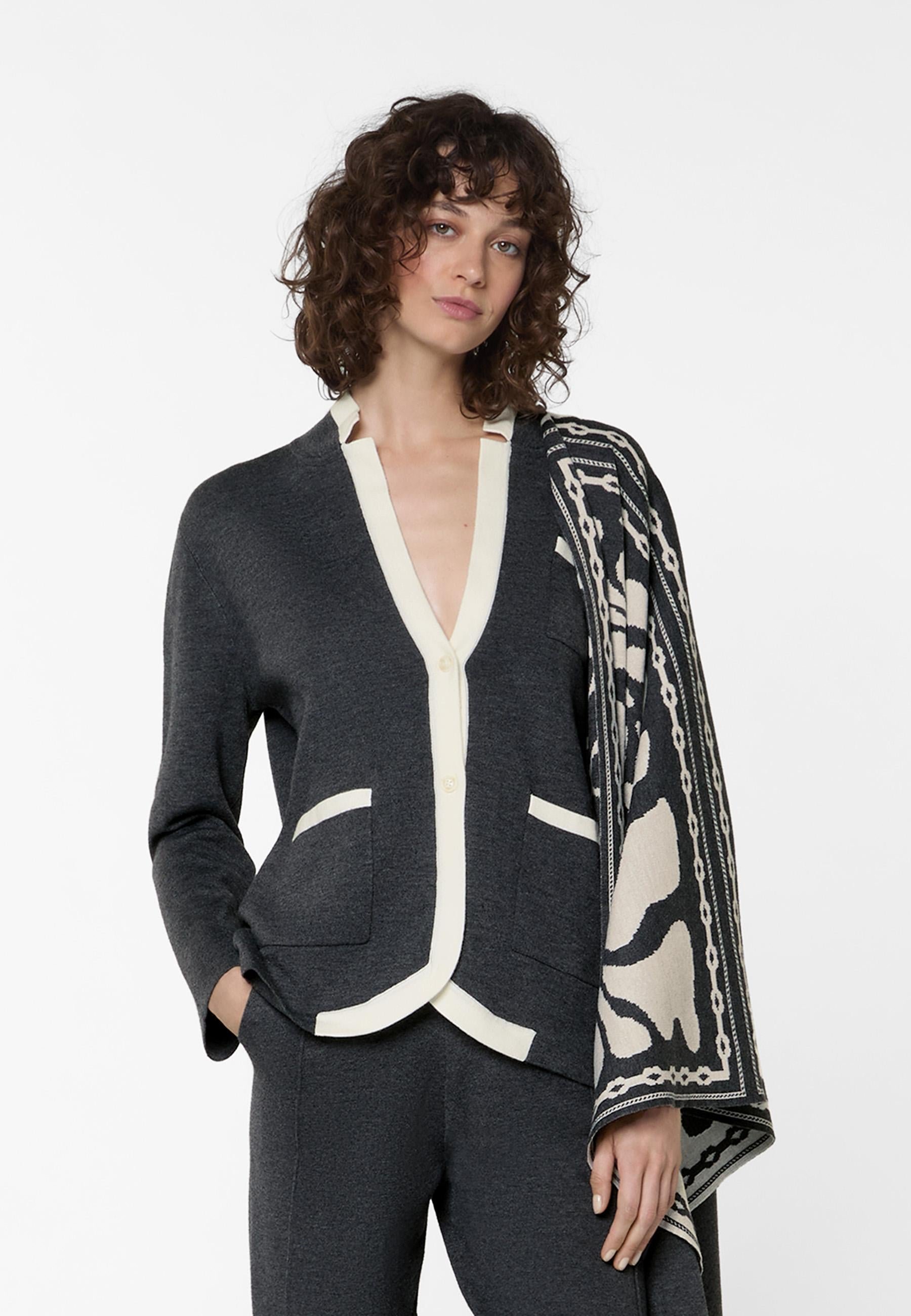 Two-tone double-faced knit jacket RODIER Grey