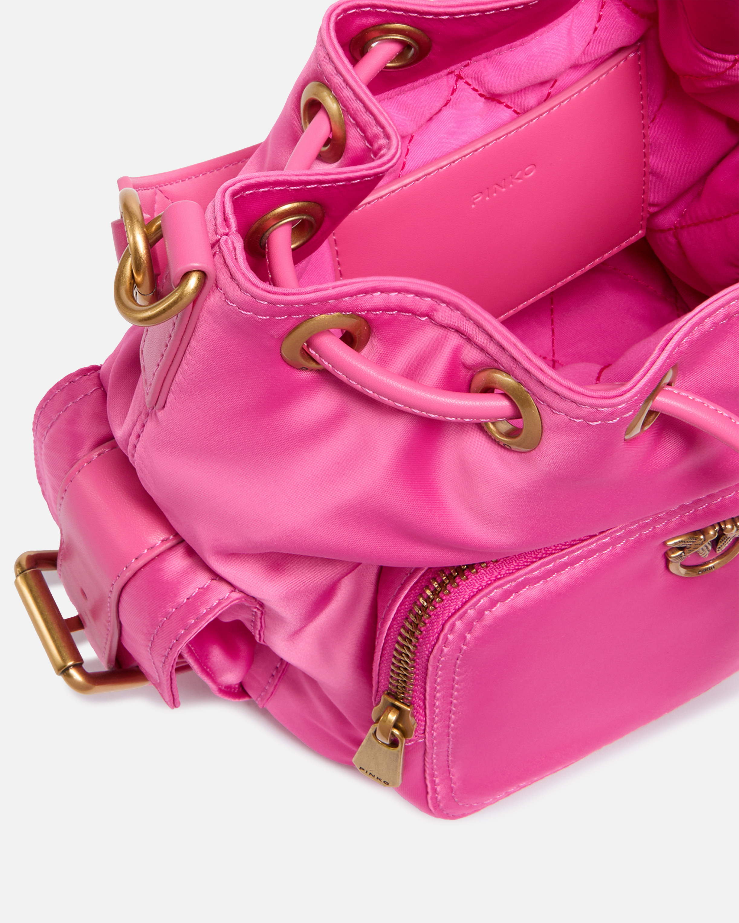 Small satin shoulder bag PINKO Pink