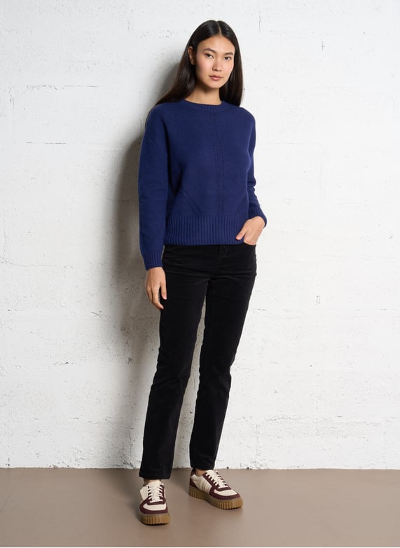 Pantalon slim velours en coton stretch | Noir by SUD EXPRESS Pantalon slim velours en coton stretch Noir