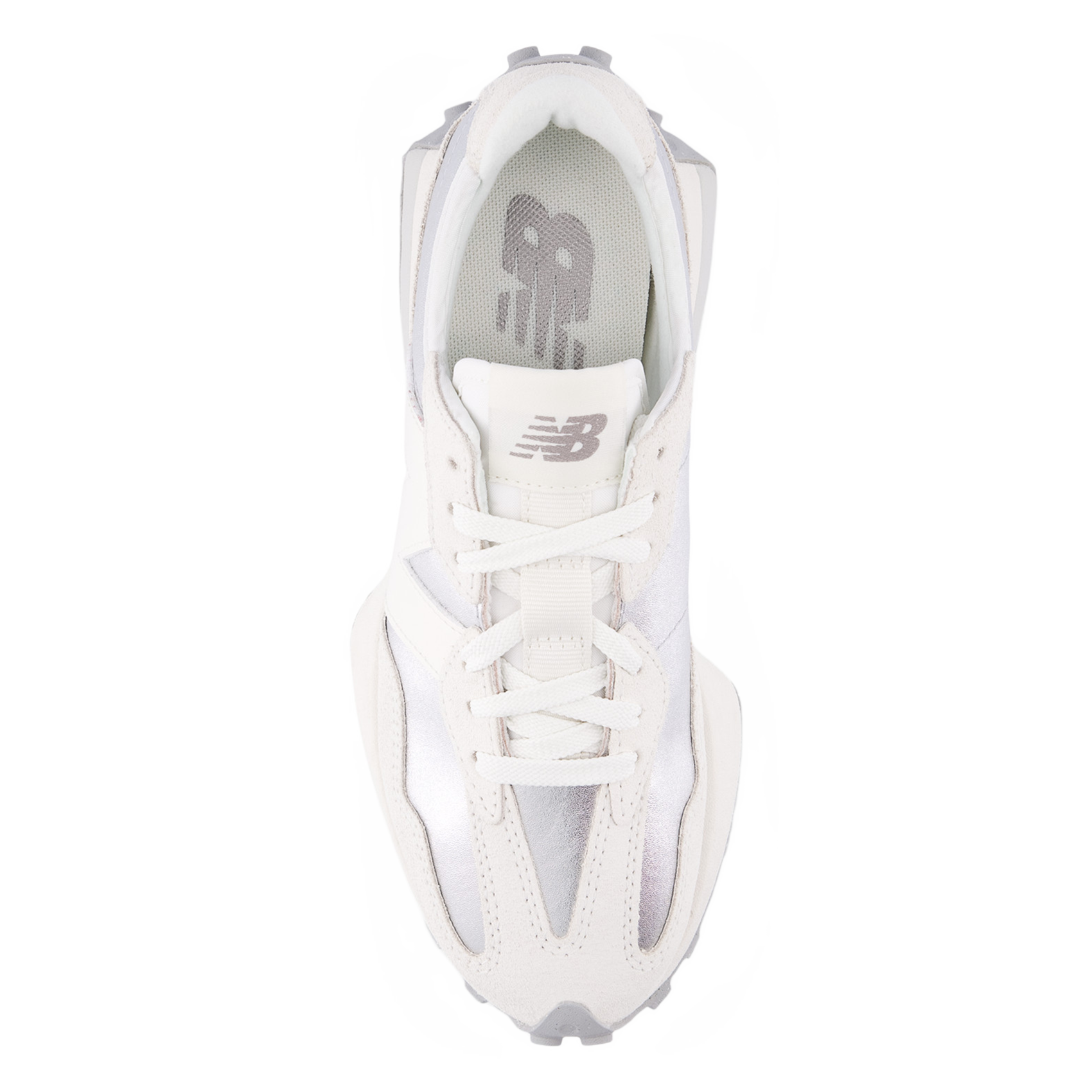 Low-top leather mix sneakers NEW BALANCE Silver