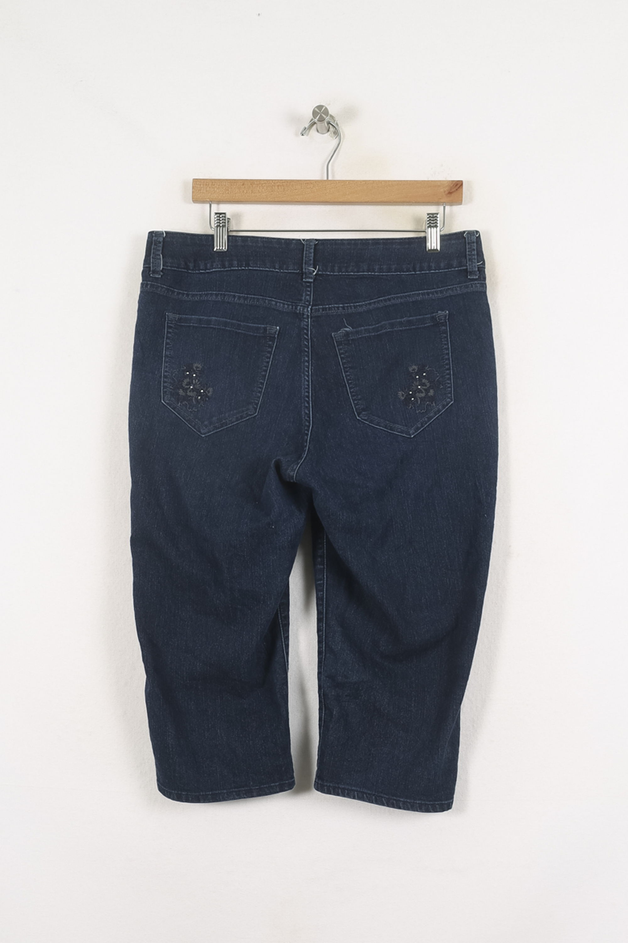 Cropped slim jeans with studs LEE - Seconde Main Blue