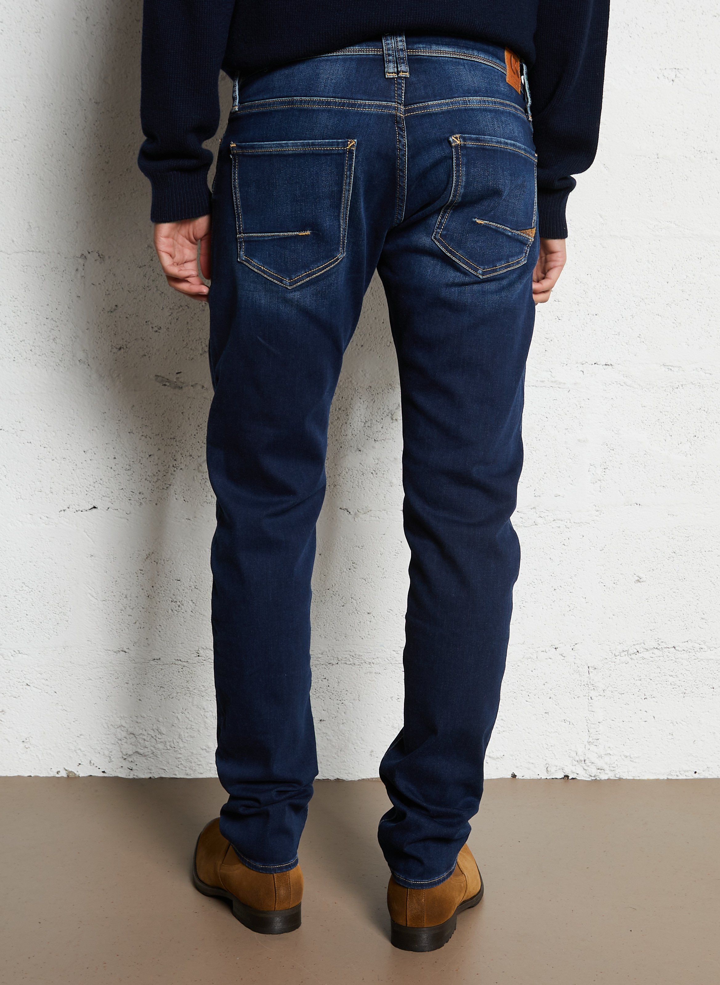 Fitted cotton blend jeans LE TEMPS DES CERISES Blue