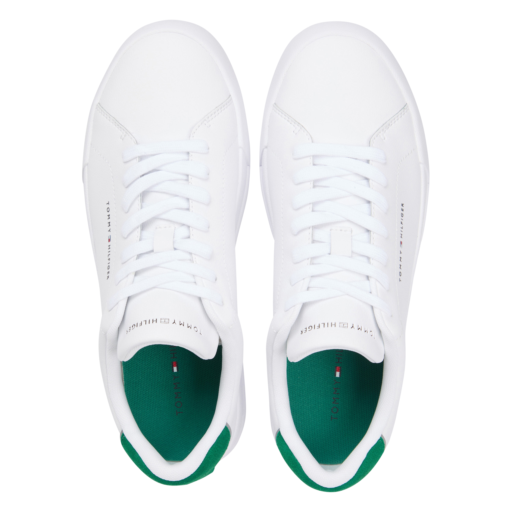 Low-top leather mix sneakers White