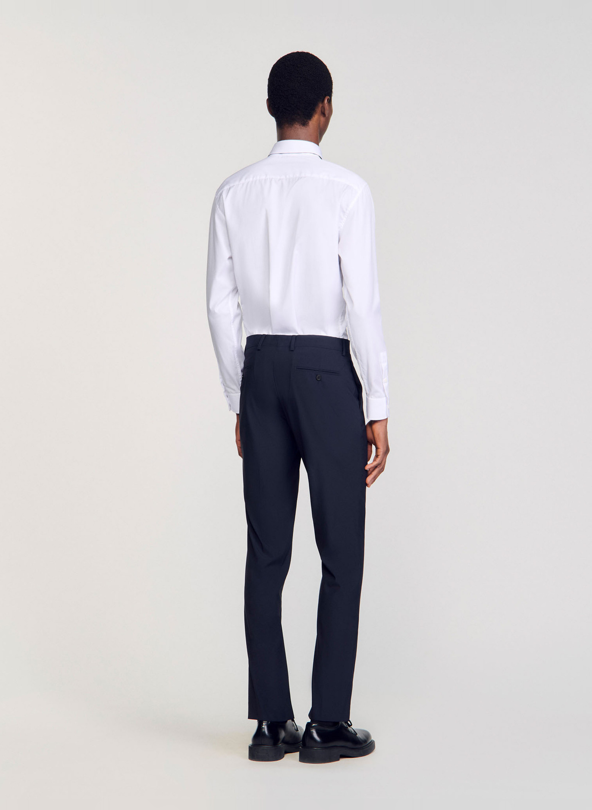 Pantalon de costume en laine mélangée SANDRO Bleu