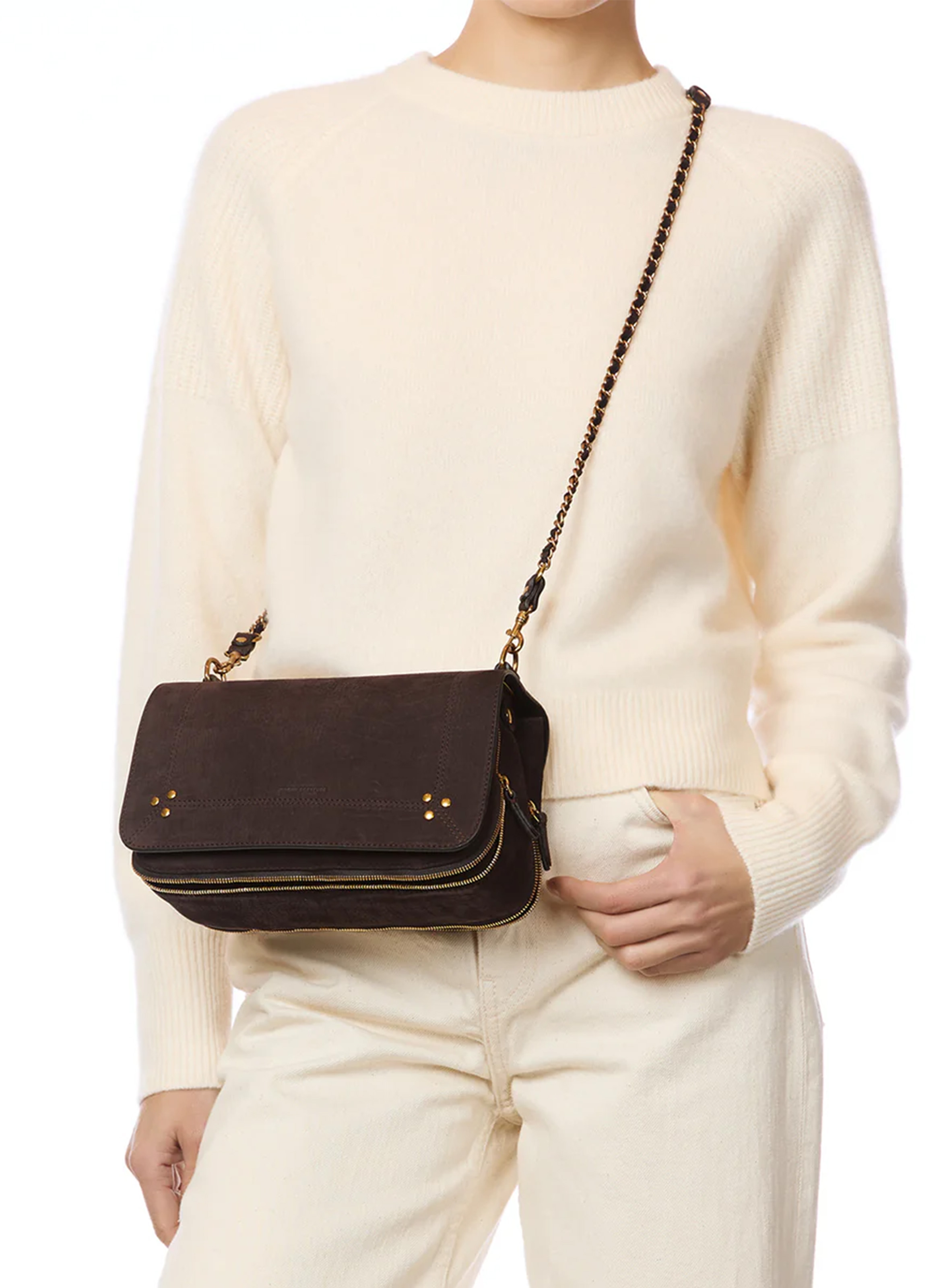 Sac bandoulière en cuir JEROME DREYFUSS Marron