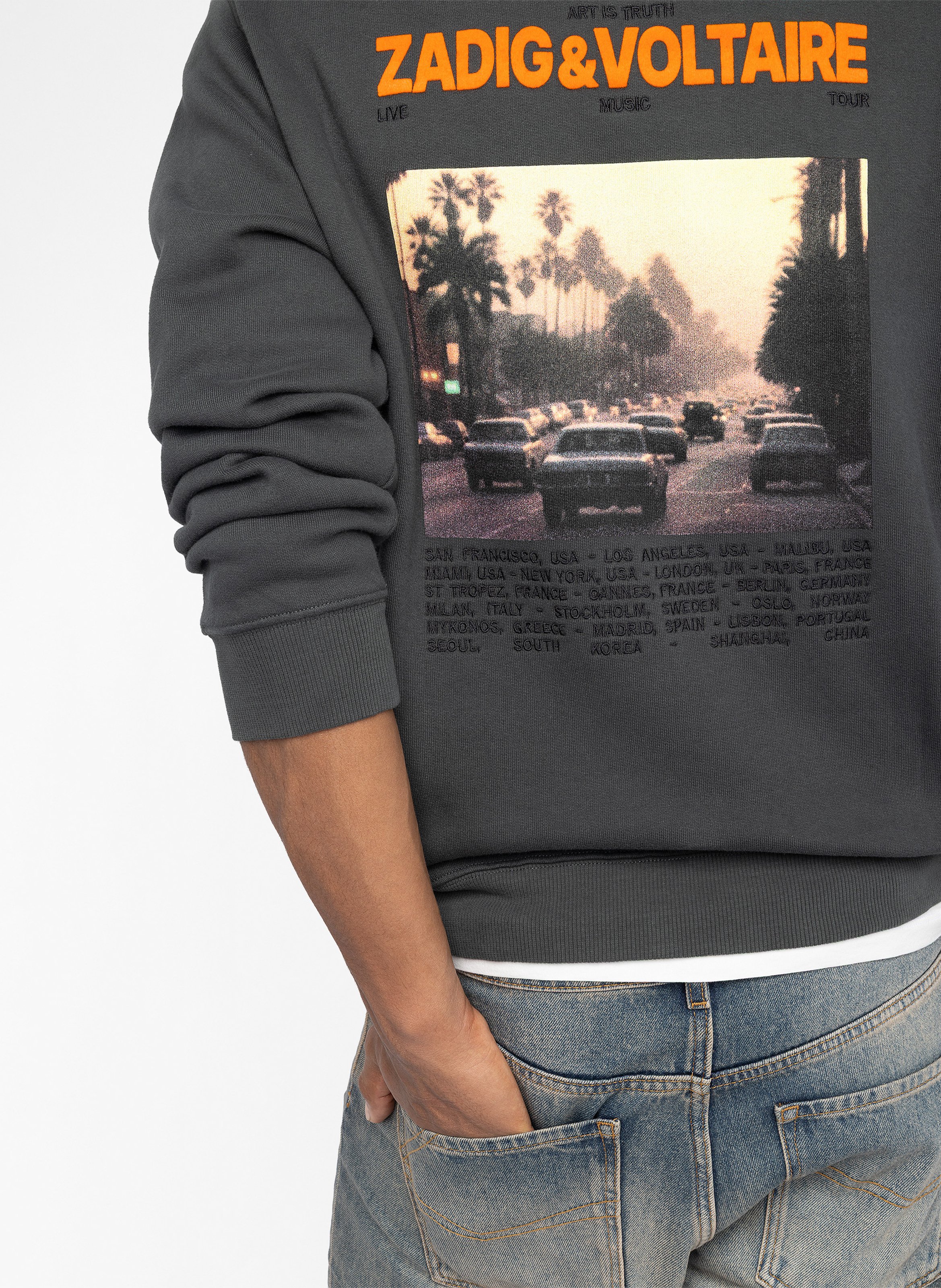 Sweat droit col rond sérigraphié en coton mélangé ZADIG&VOLTAIRE Grau
