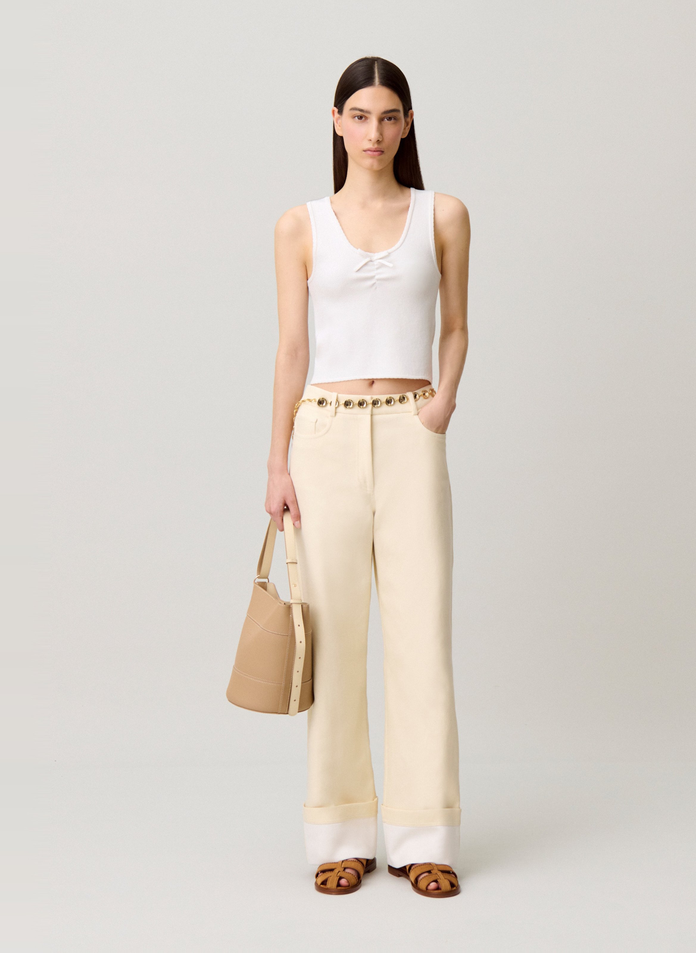 Top ajusté col rond CLAUDIE PIERLOT Beige