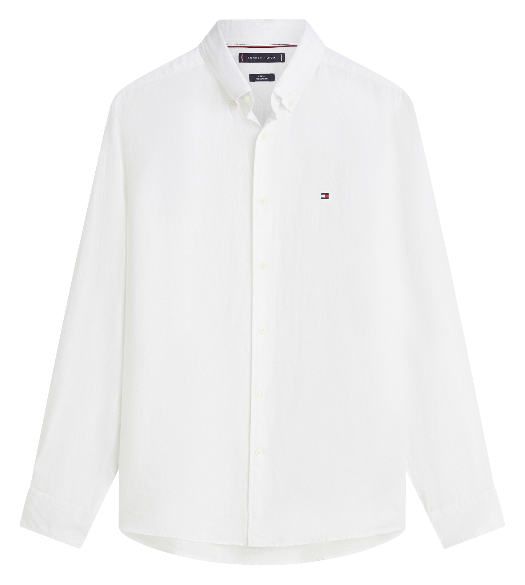 Gerade geschnittenes Leinenhemd TOMMY HILFIGER Weiss