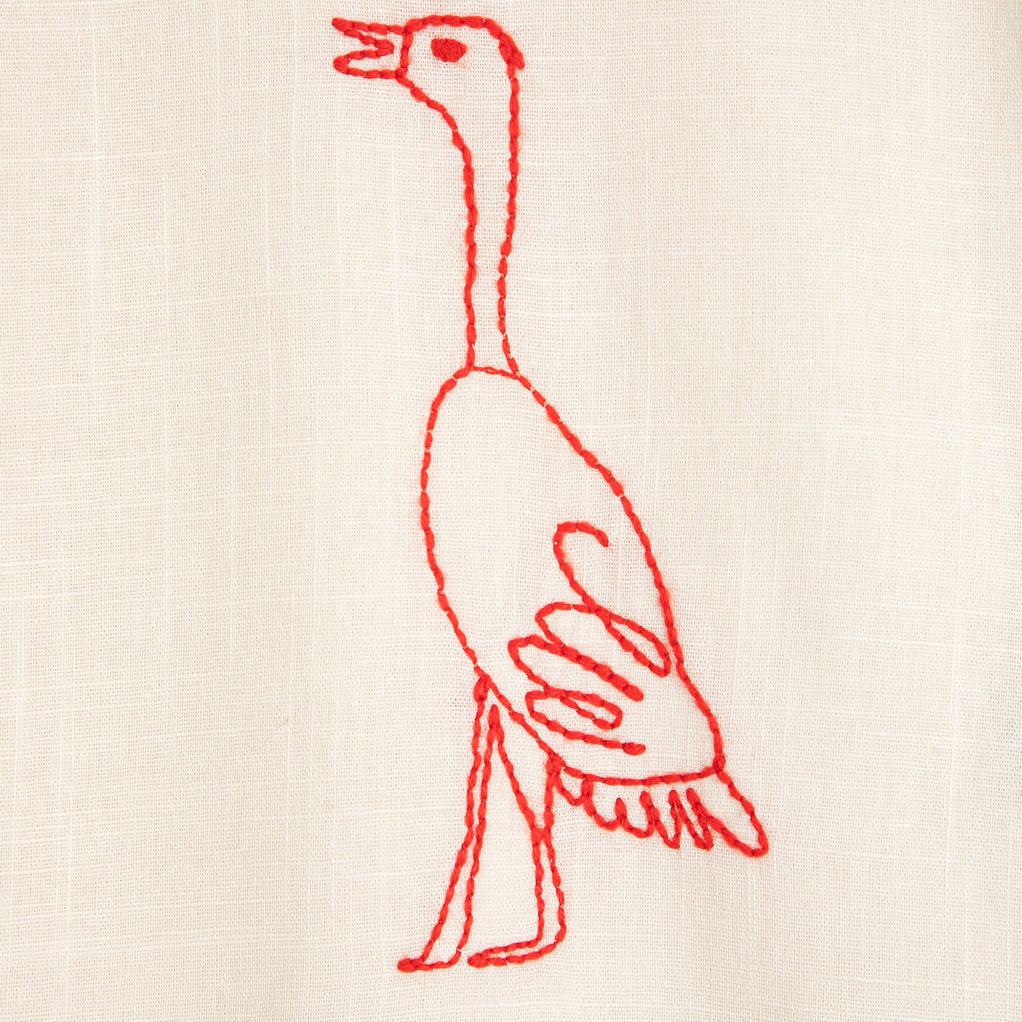 Top ample col V à nouer brodé BOBO CHOSES Blanc