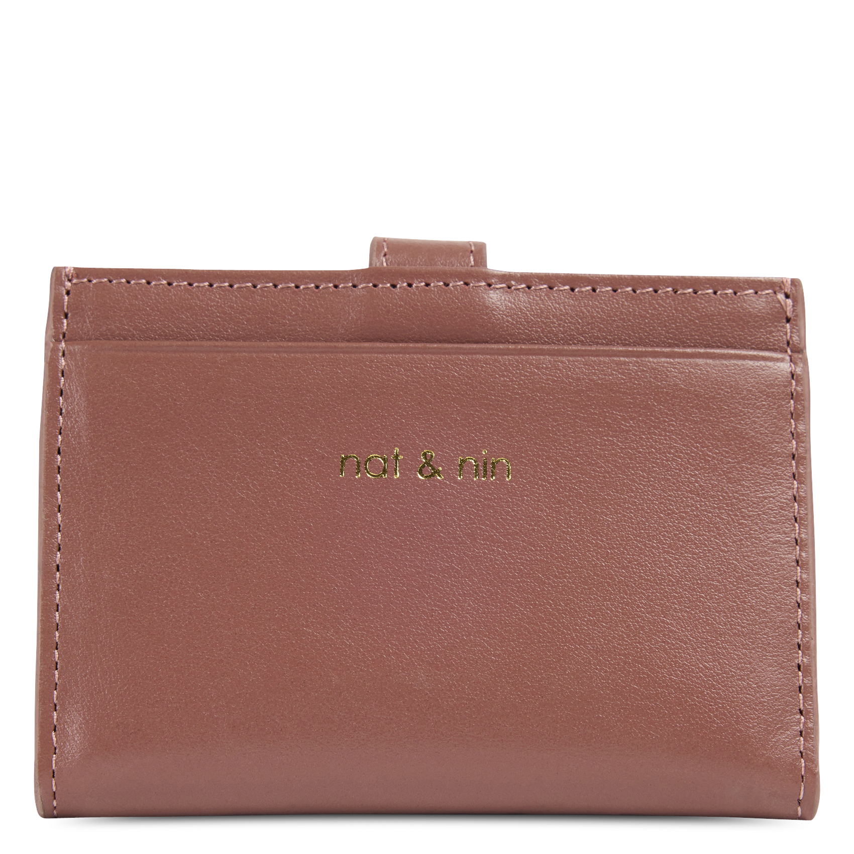 Effen leren kaarthouder NAT & NIN Roze