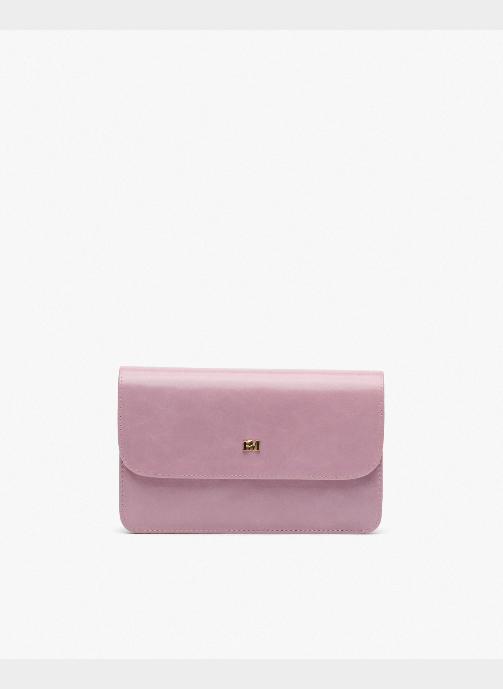 Lilac leather evening clutch with chain PEDRO MIRALLES Purple