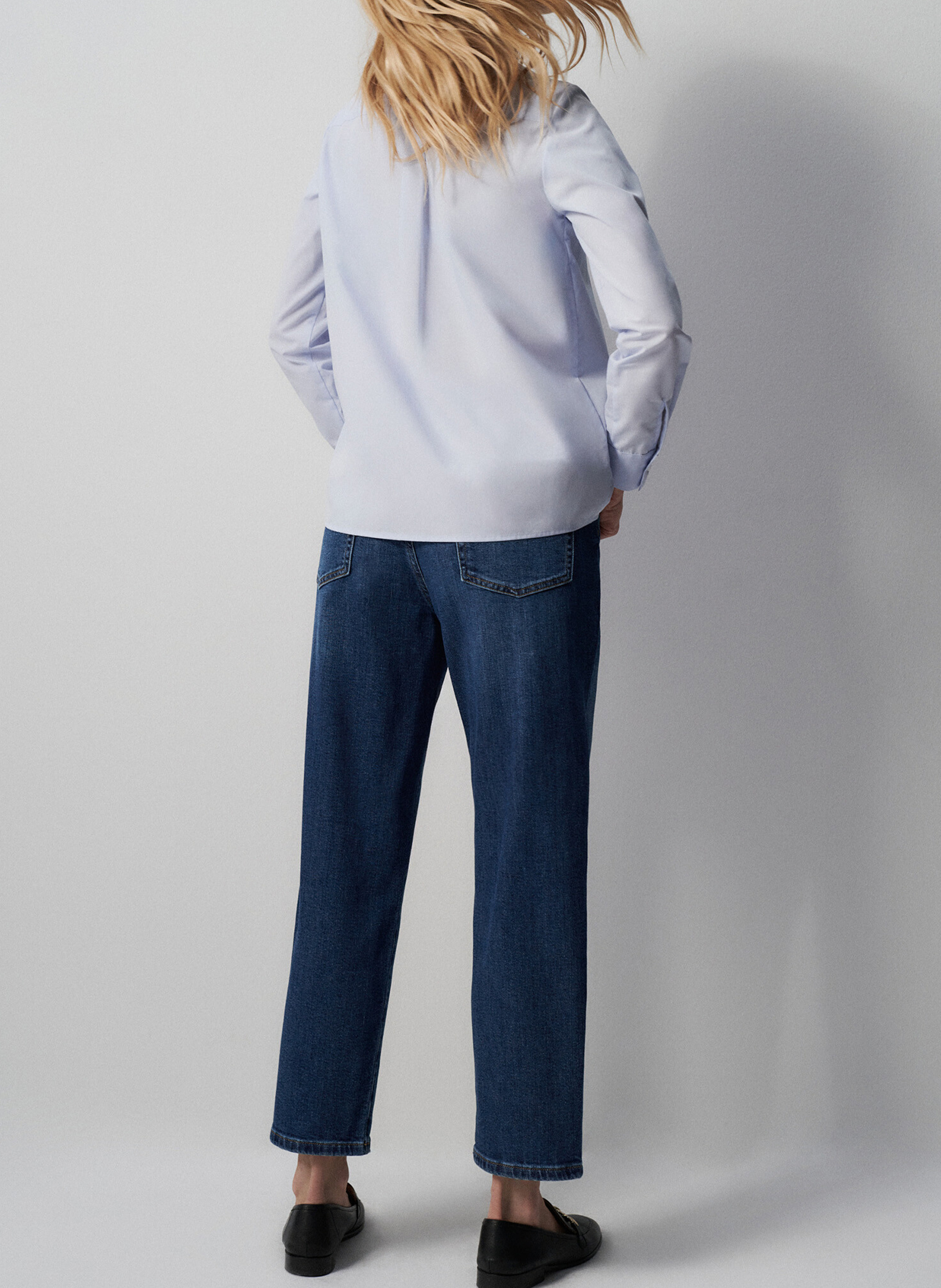 Chemise col classique en coton CAROLL Bleu