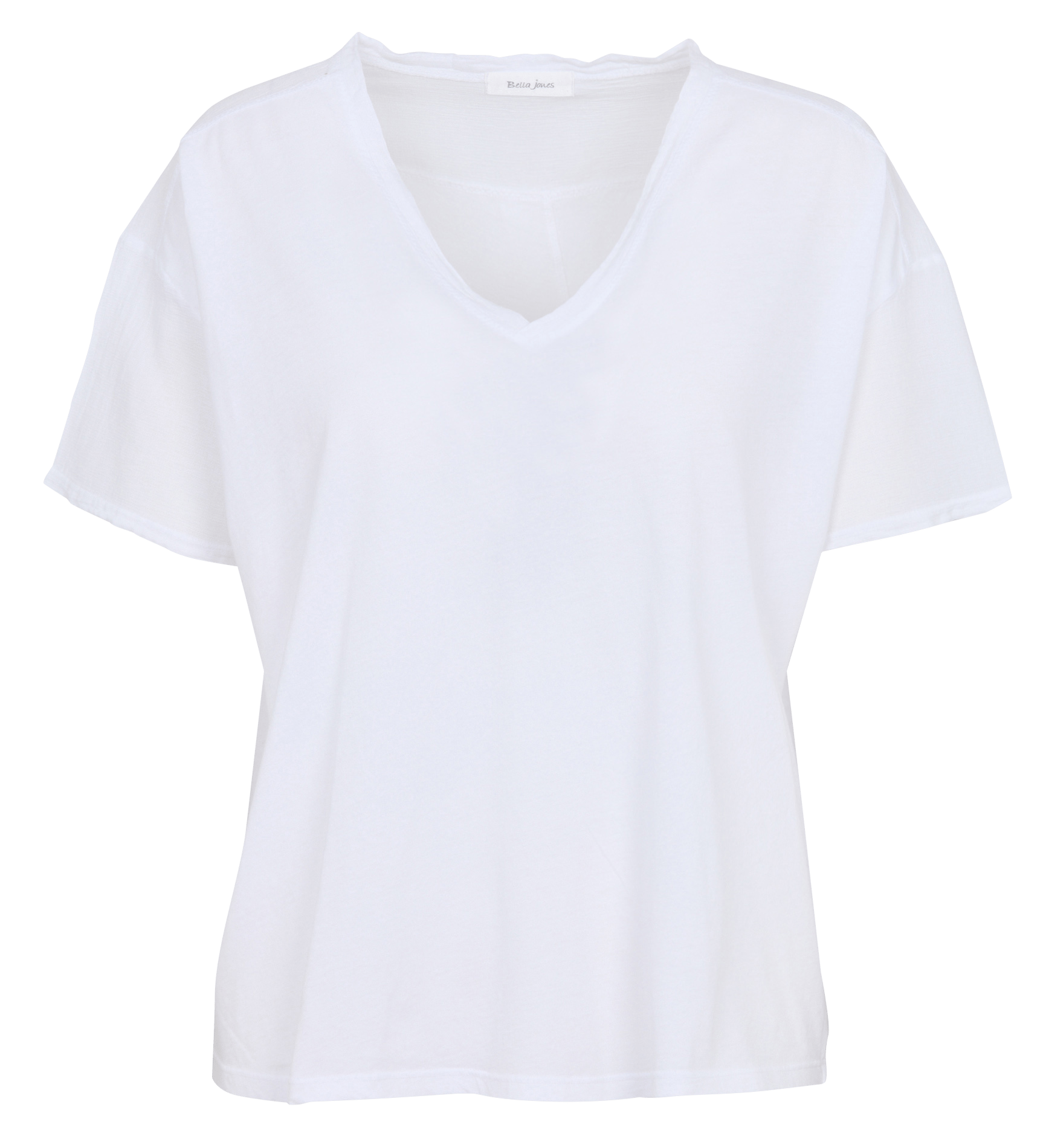 Katoenen T-shirt met boothals BELLA JONES Wit