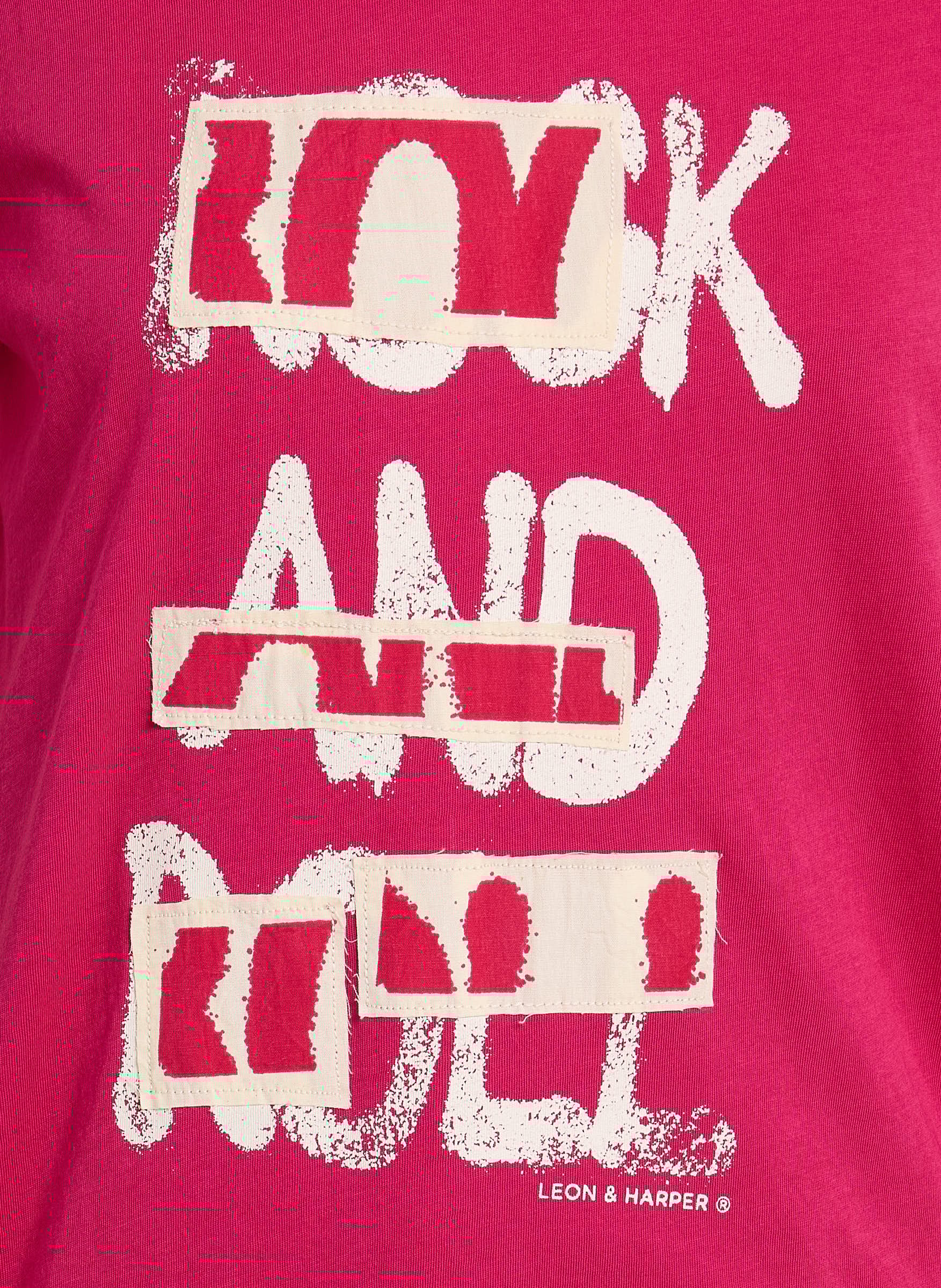 Tee-shirt droit col rond en coton bio LEON & HARPER Rose