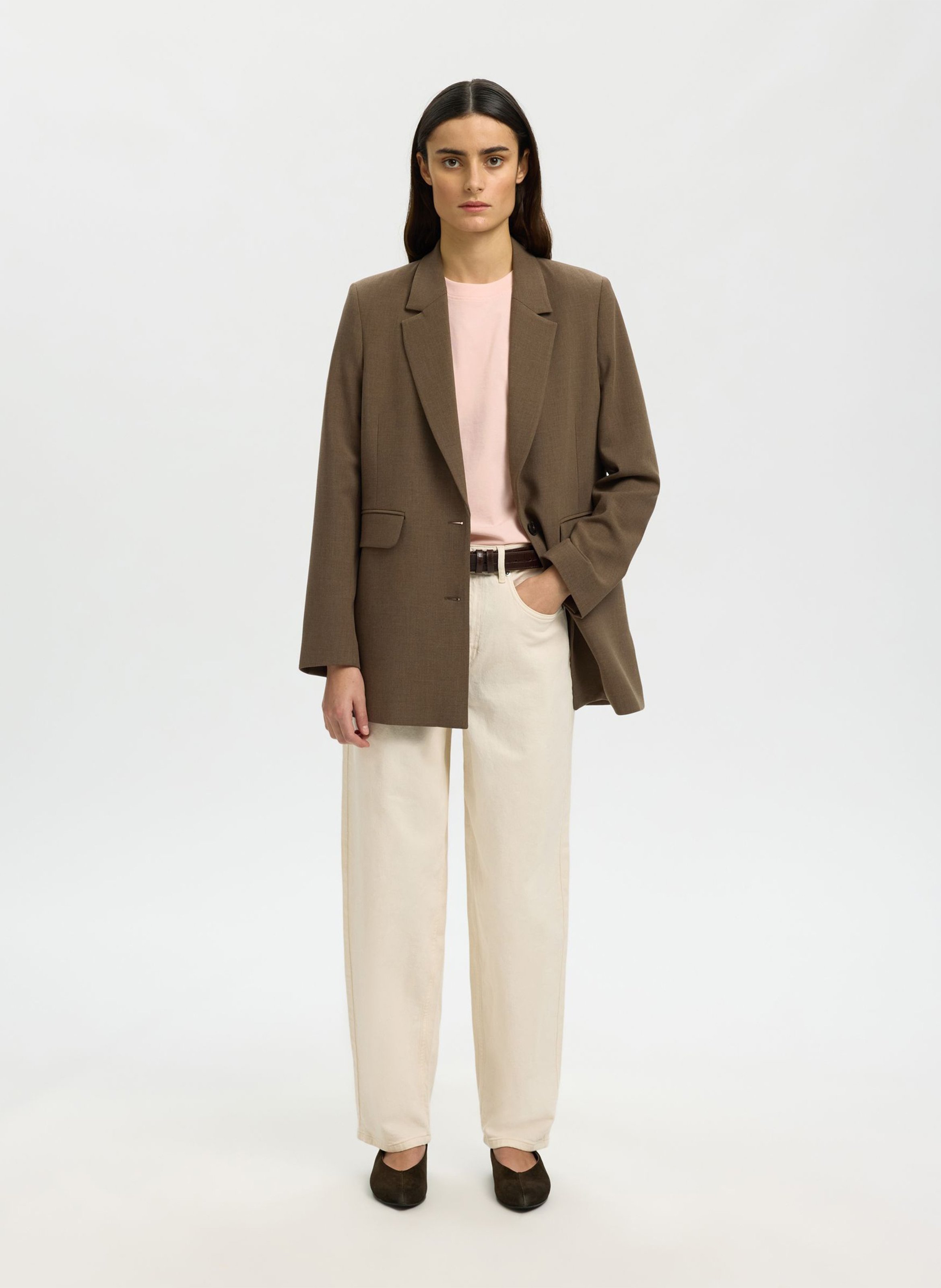 Oversized organic cotton T-shirt SELECTED Pink