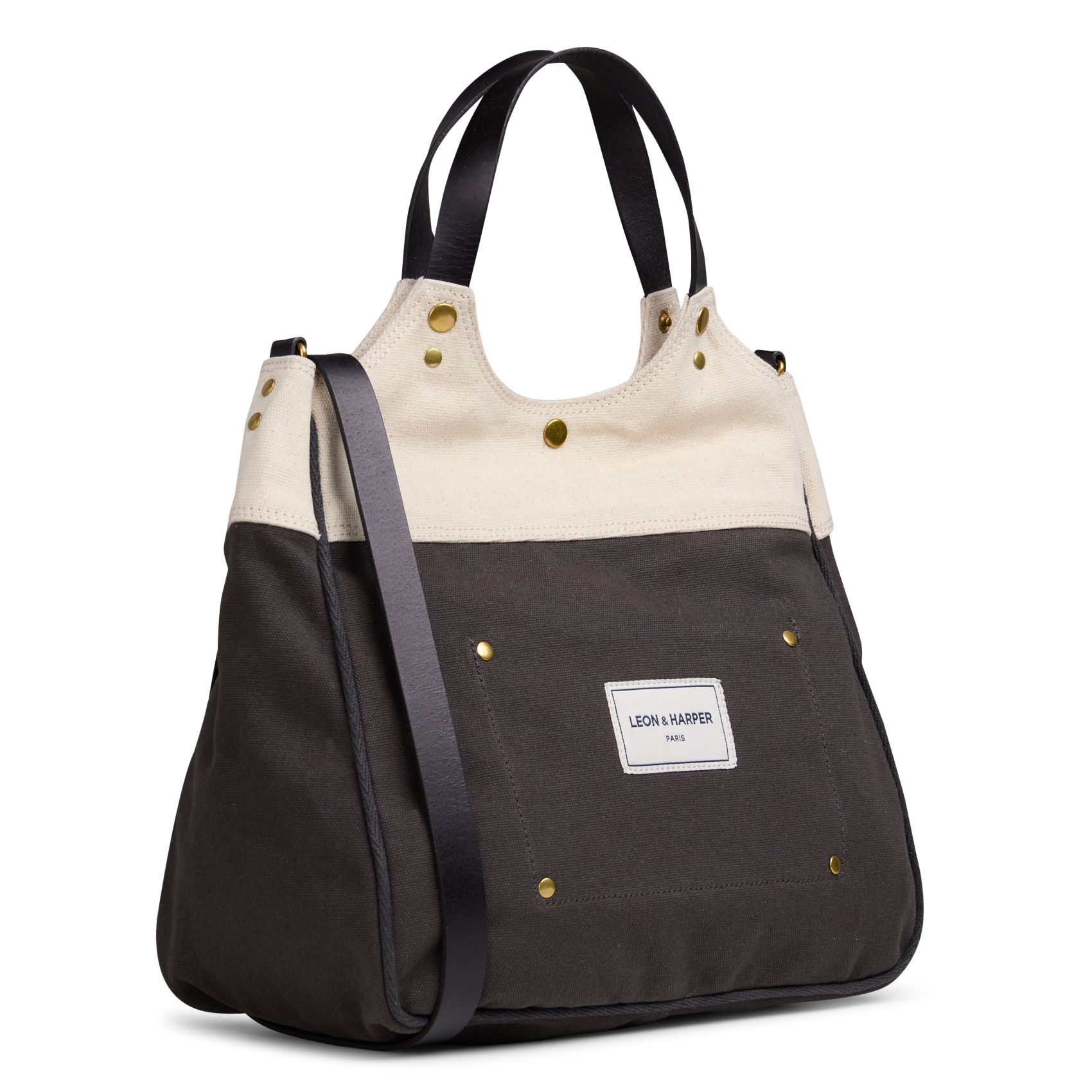 Shopping bag in cotone LEON & HARPER Grigio