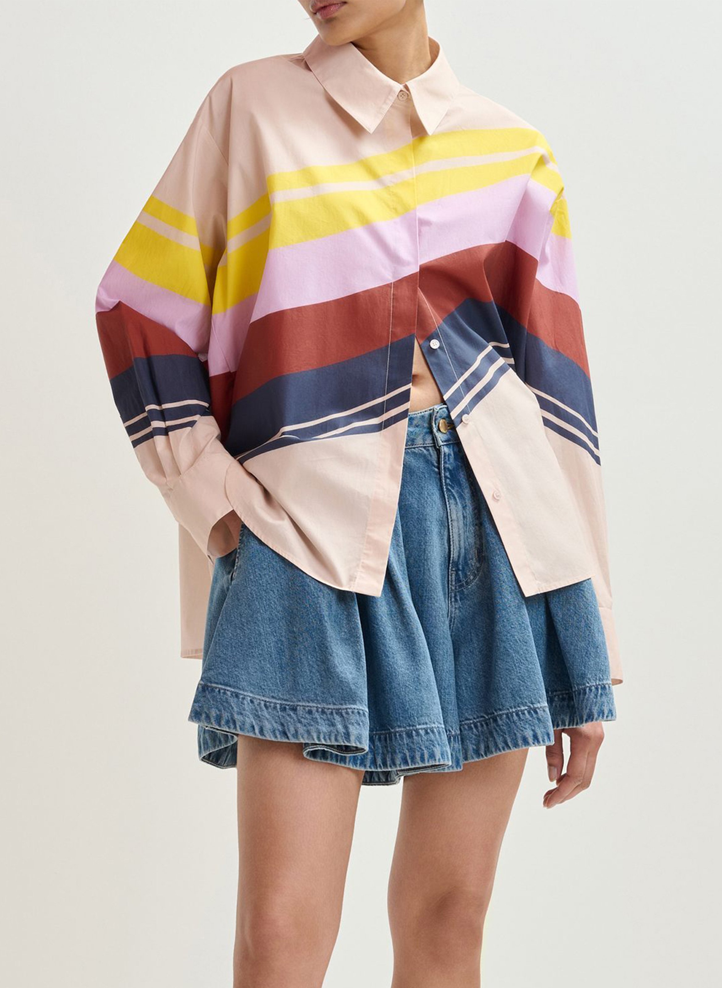Oversized patterned shirt ESSENTIEL ANTWERP Multicolored