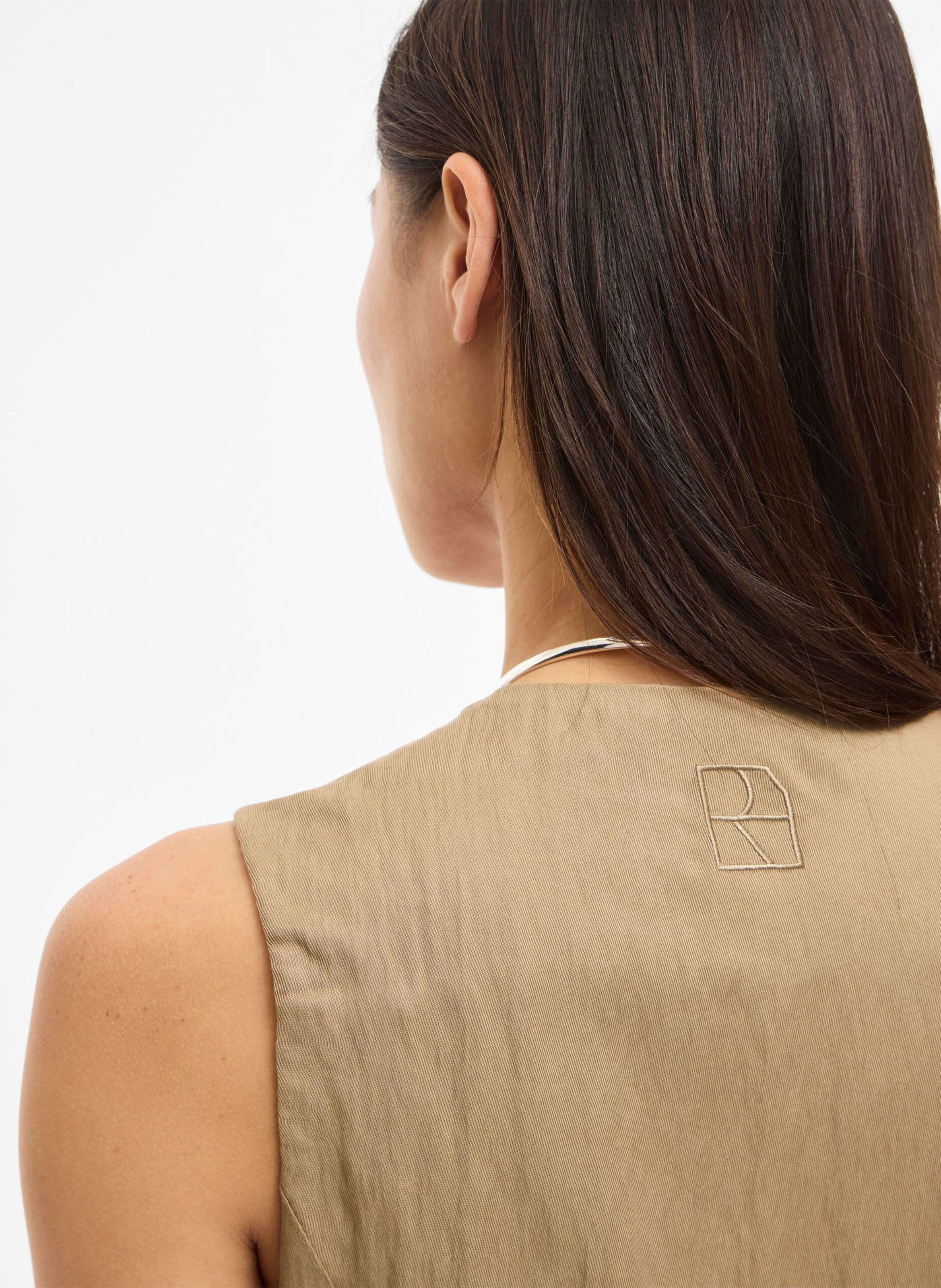 Top cintré col v ROUGE EDIT Marron