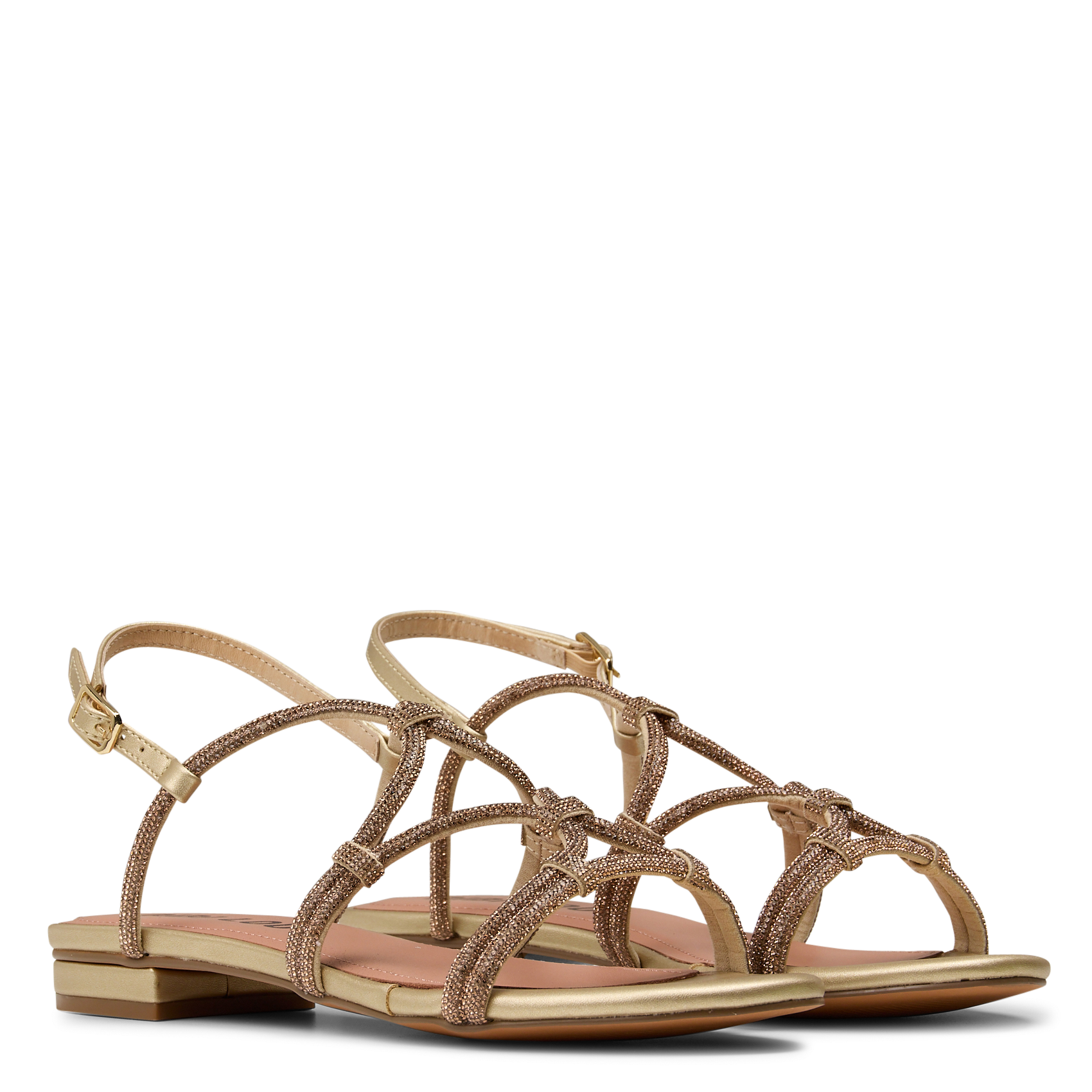 Sandales plates à strass BIBI LOU Doré