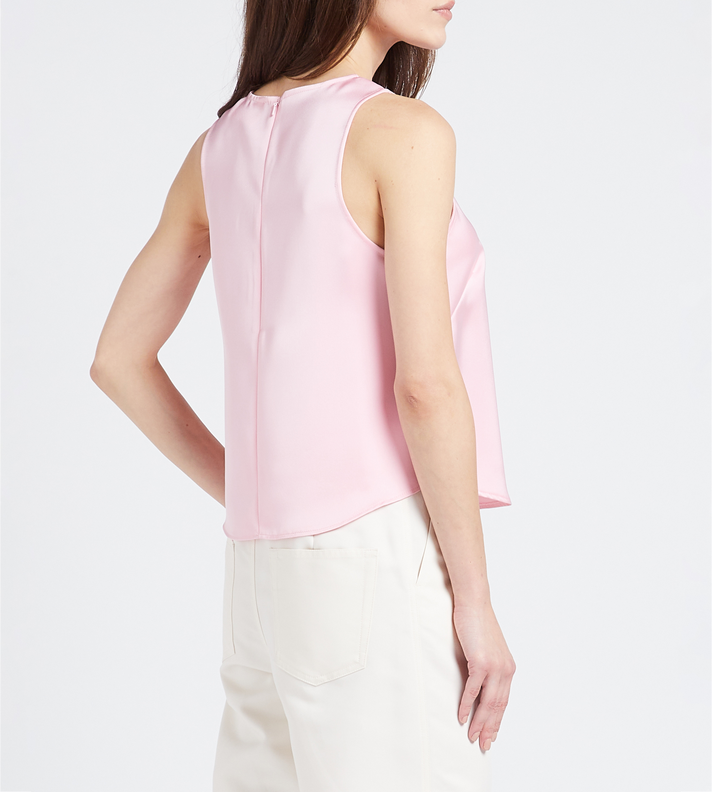 Mouwloze, gesatineerde top met ronde hals COLLECTORS CLUB Roze