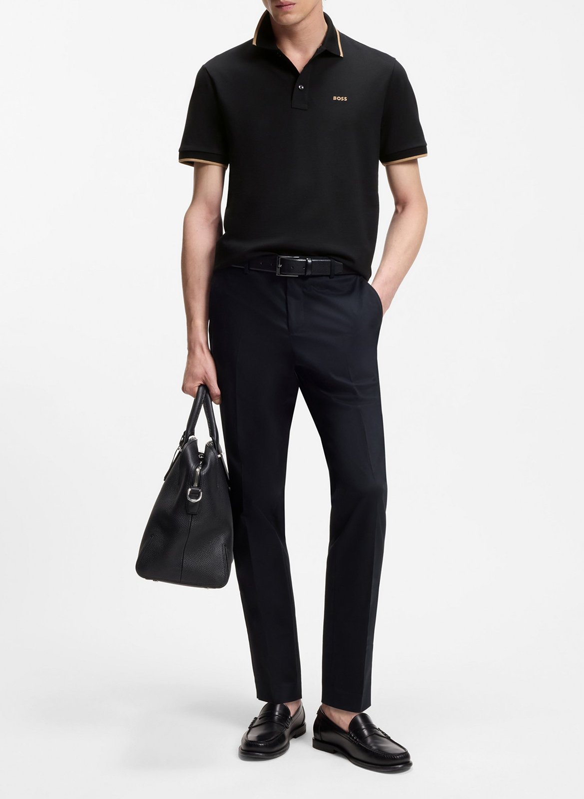 Polo en coton BOSS Black