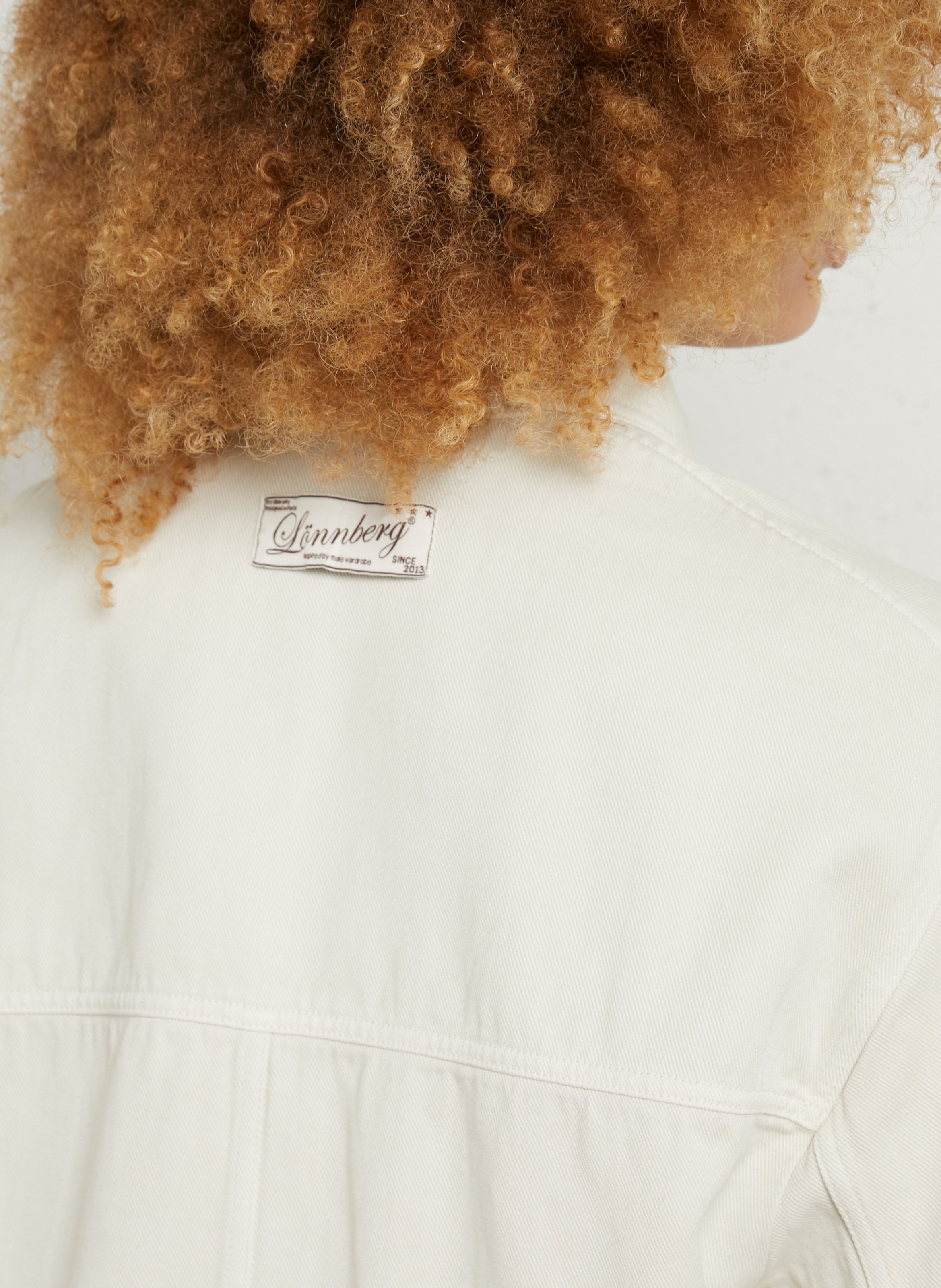 Jacke aus Leinen-Mix mit klassischem Kragen MARGAUX LONNBERG Weiss