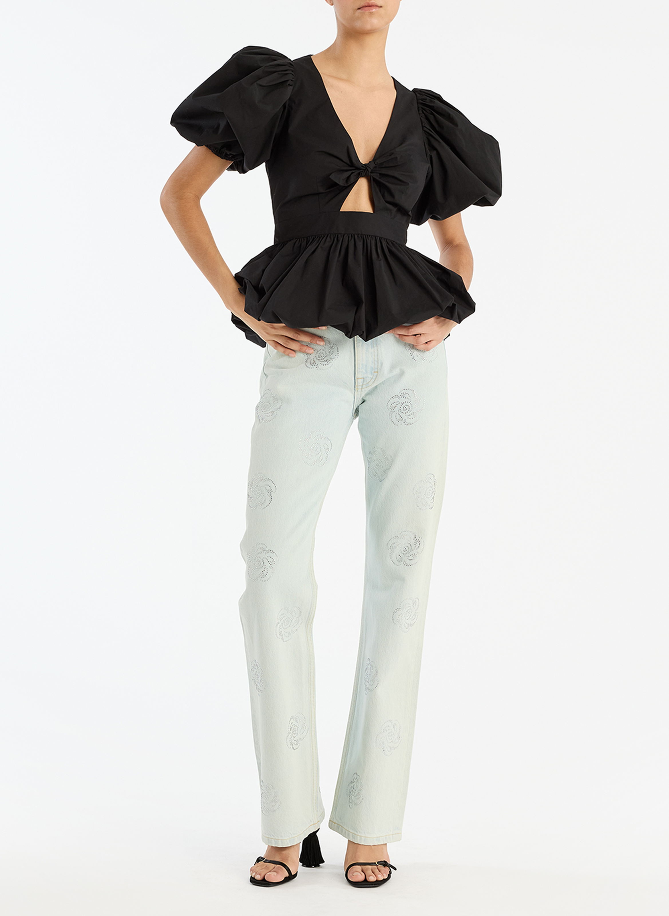Cotton straight jeans ROTATE Blue