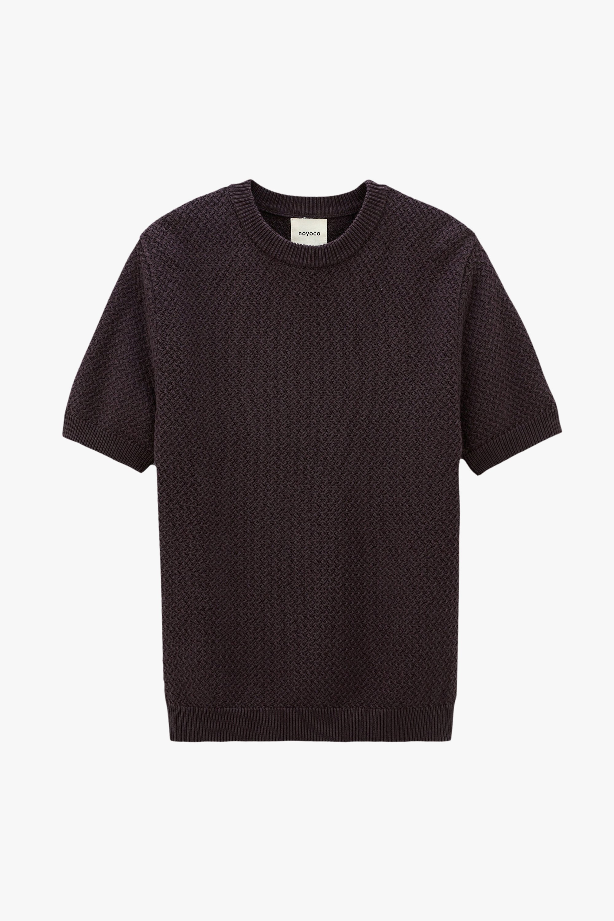 Short-sleeved knit madera Noyoco Brown
