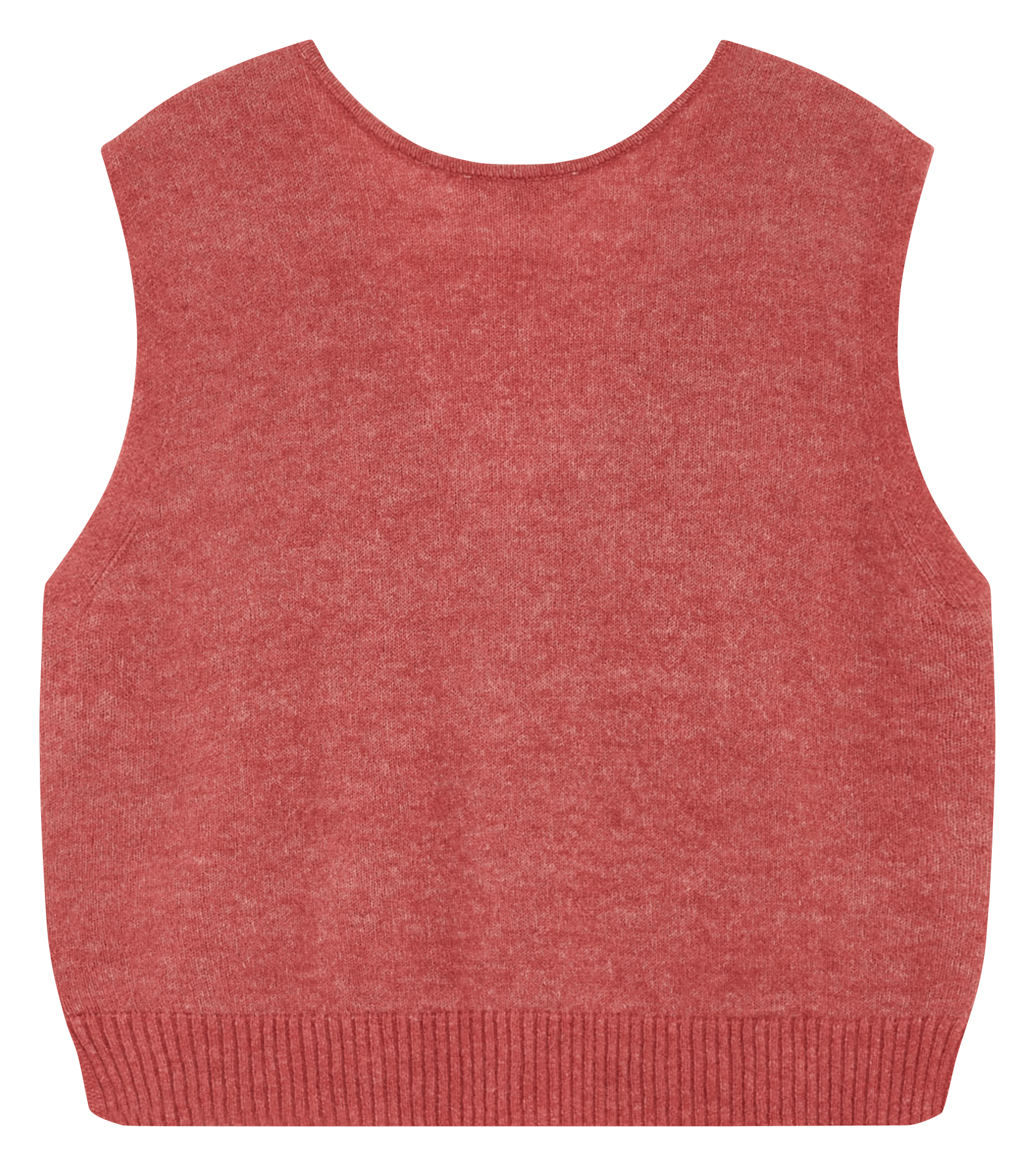 Ärmellose gerade geschnittene Strickjacke aus Wollmischung GRACE ET MILA Rosa